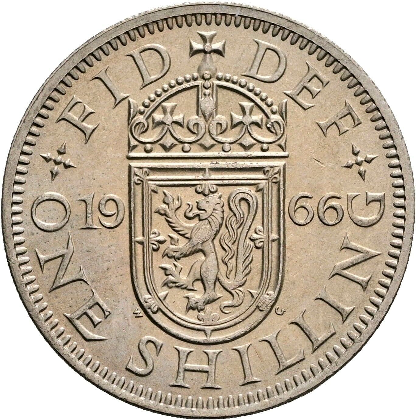 1 Shilling Elisabeth II. 1952-2022 1966 – Rückseite