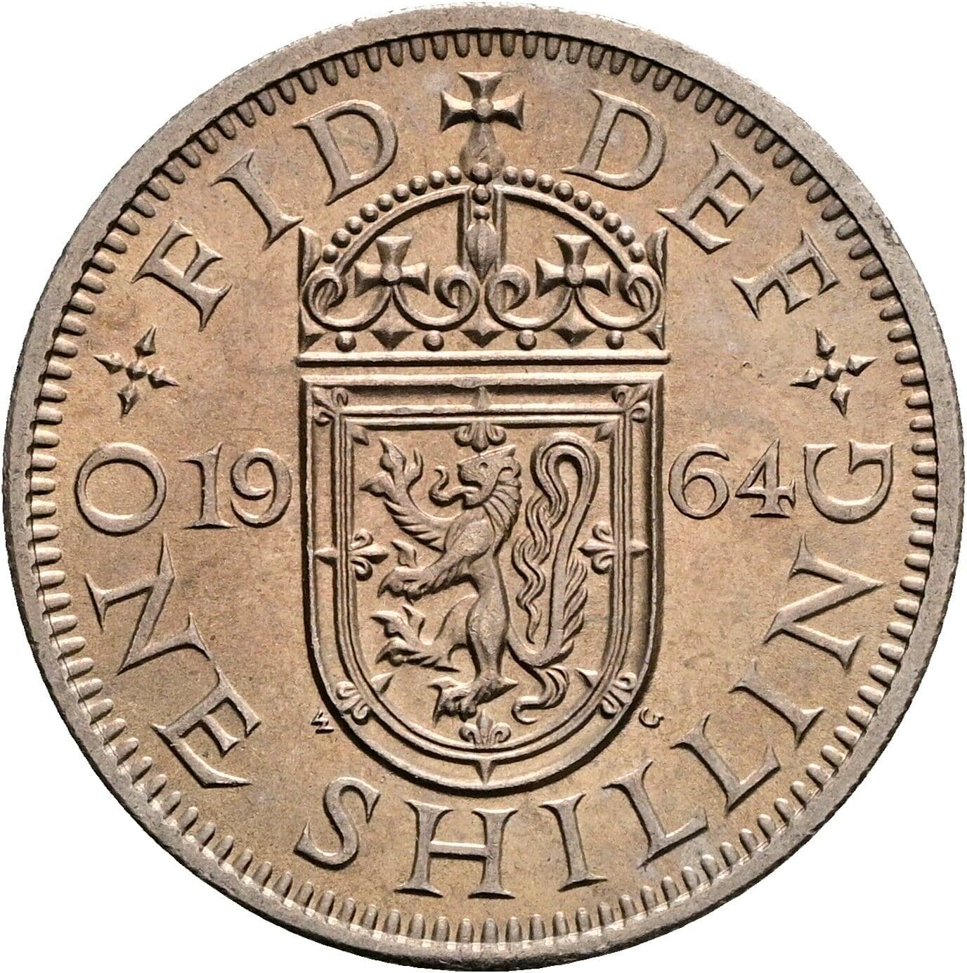 1 Shilling Elisabeth II. 1952-2022 1964 – Rückseite