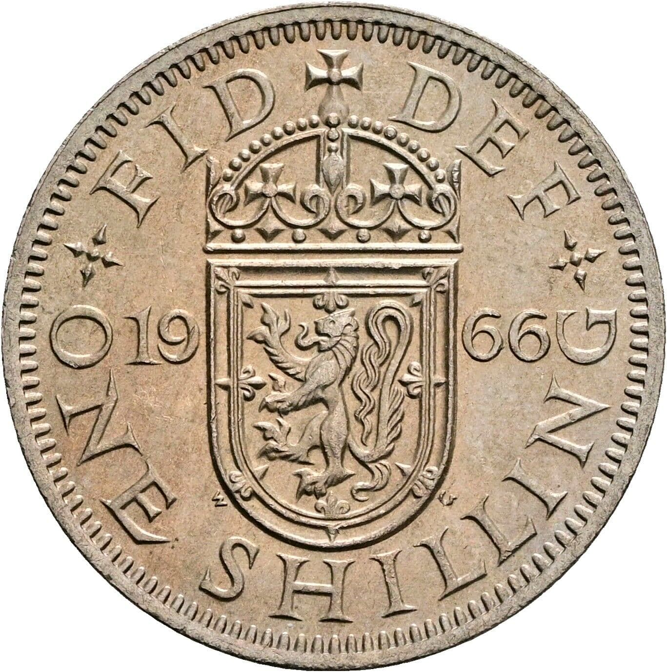 1 Shilling Elisabeth II. 1952-2022 1966 – Rückseite