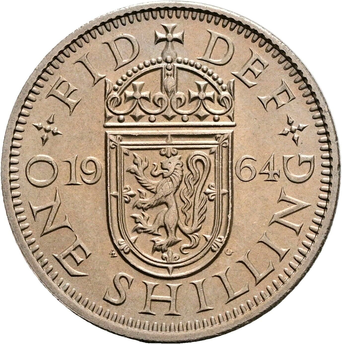 1 Shilling Elisabeth II. 1952-2022 1964 – Rückseite