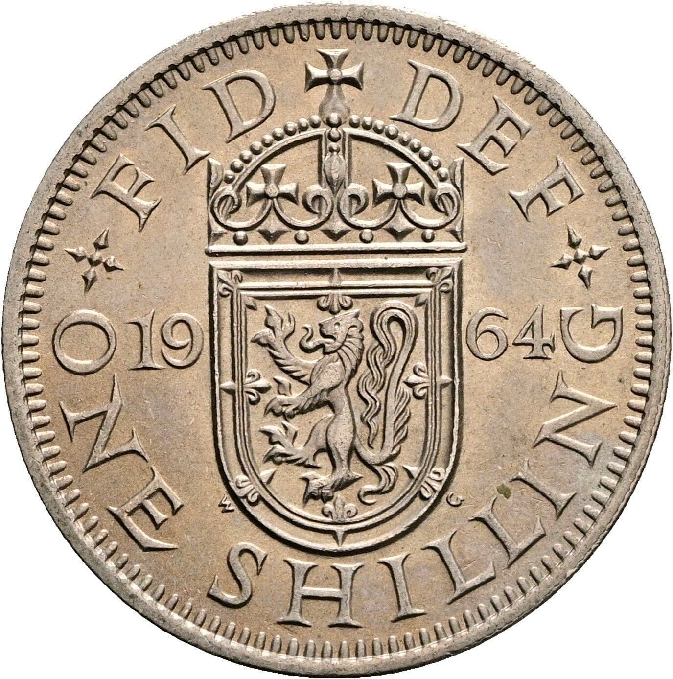 1 Shilling Elisabeth II. 1952-2022 1964 – Rückseite