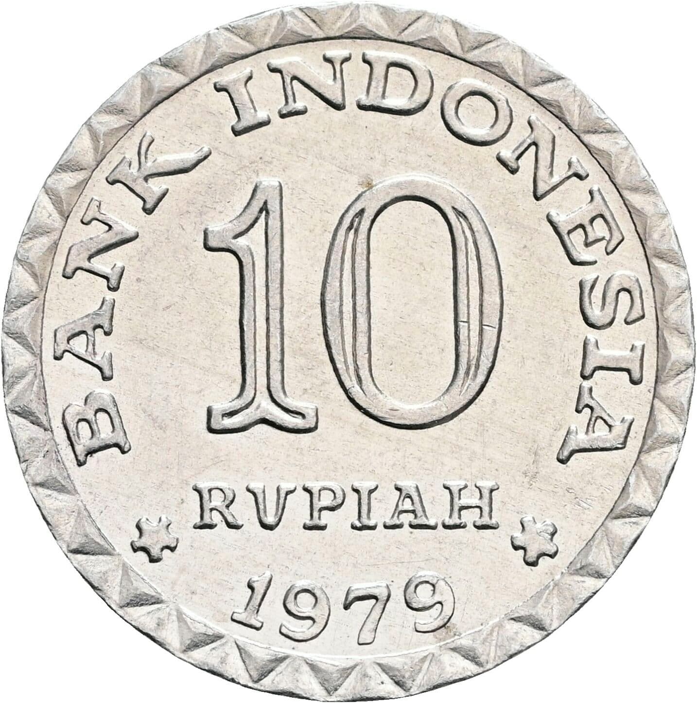 10 Rupiah 1979 – Vorderseite