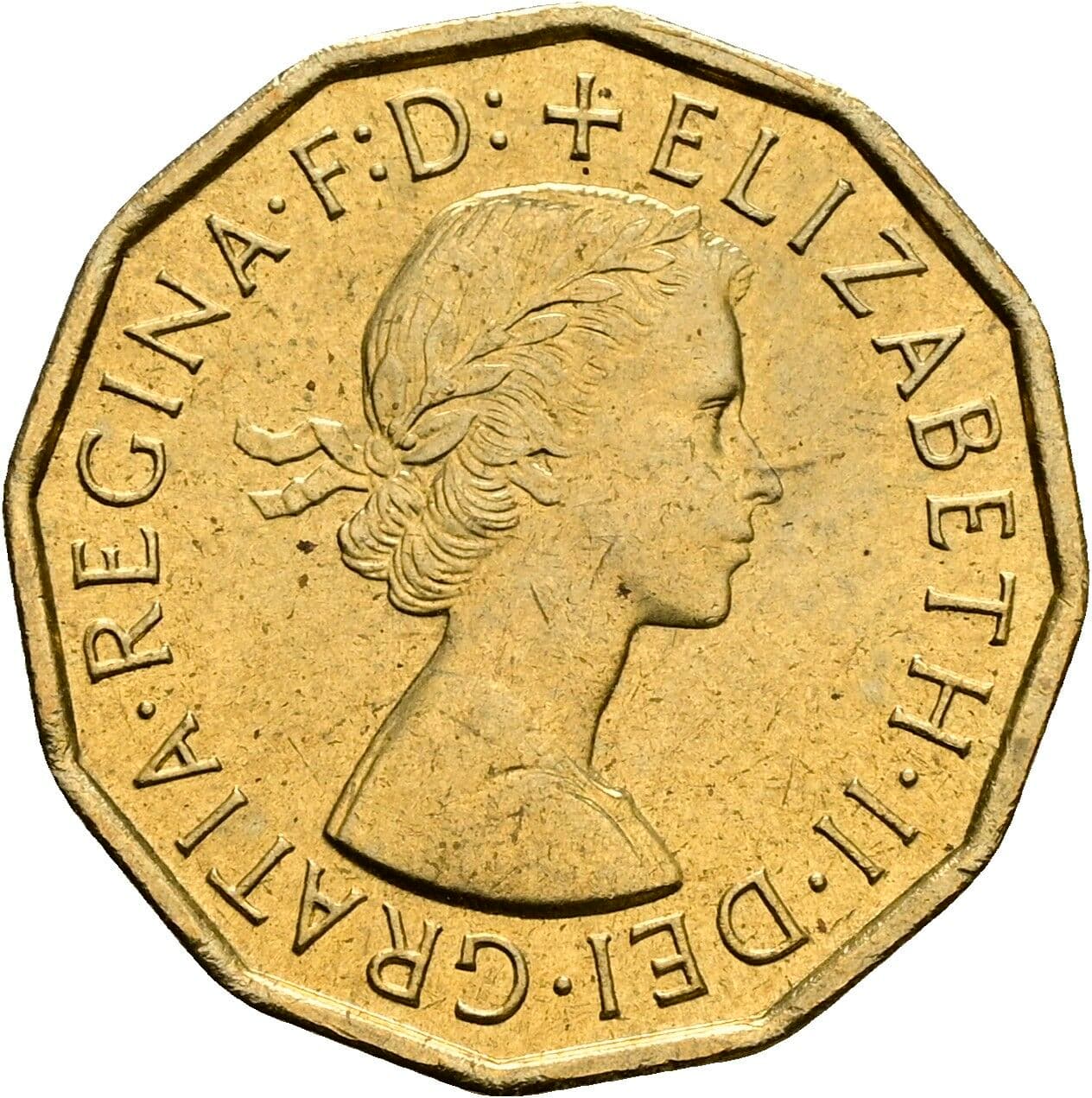 3 Pence Elisabeth II. 1952-2022 1967 – Vorderseite