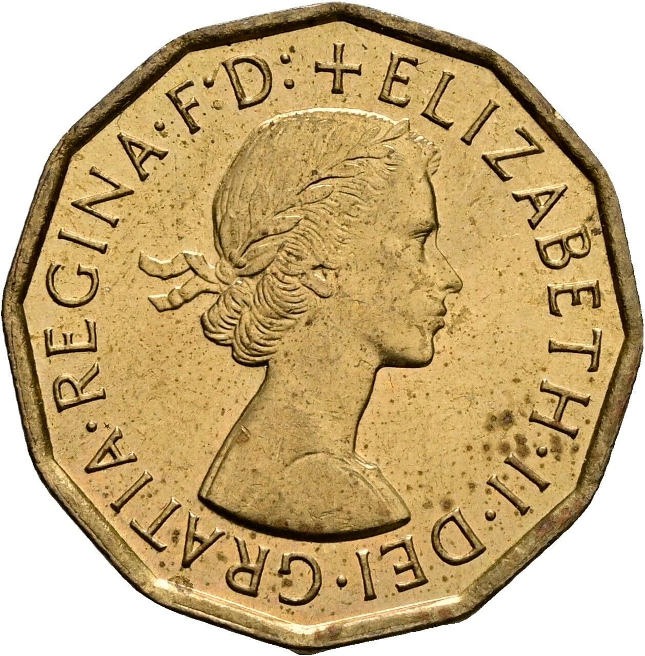 3 Pence Elisabeth II. 1952-2022 1967 – Vorderseite