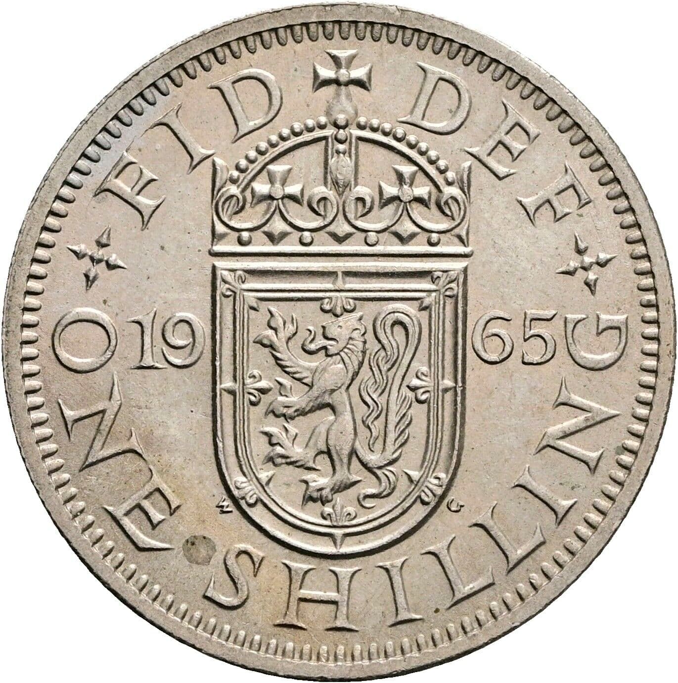1 Shilling Elisabeth II. 1952-2022 1965 – Rückseite