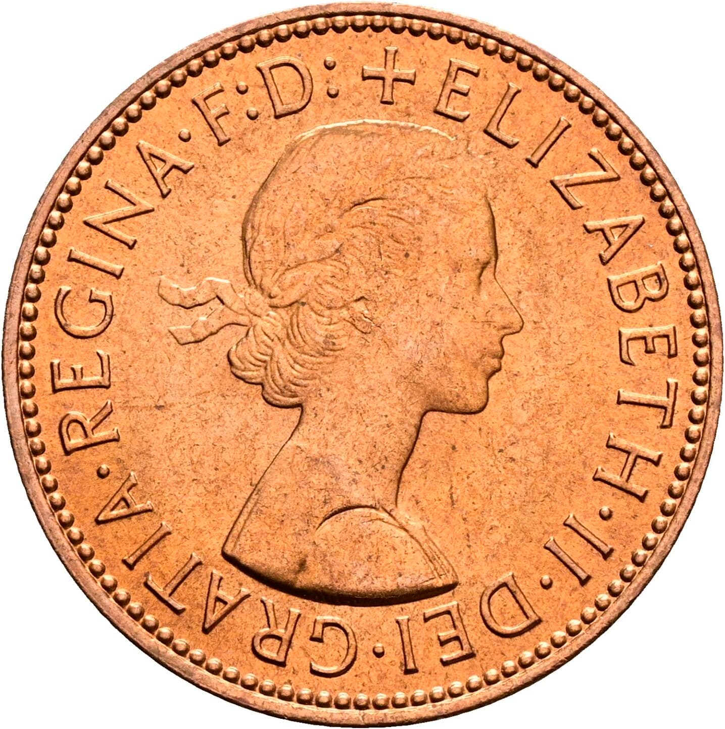 Half Penny Elisabeth II. 1952-2022 1967 – Vorderseite