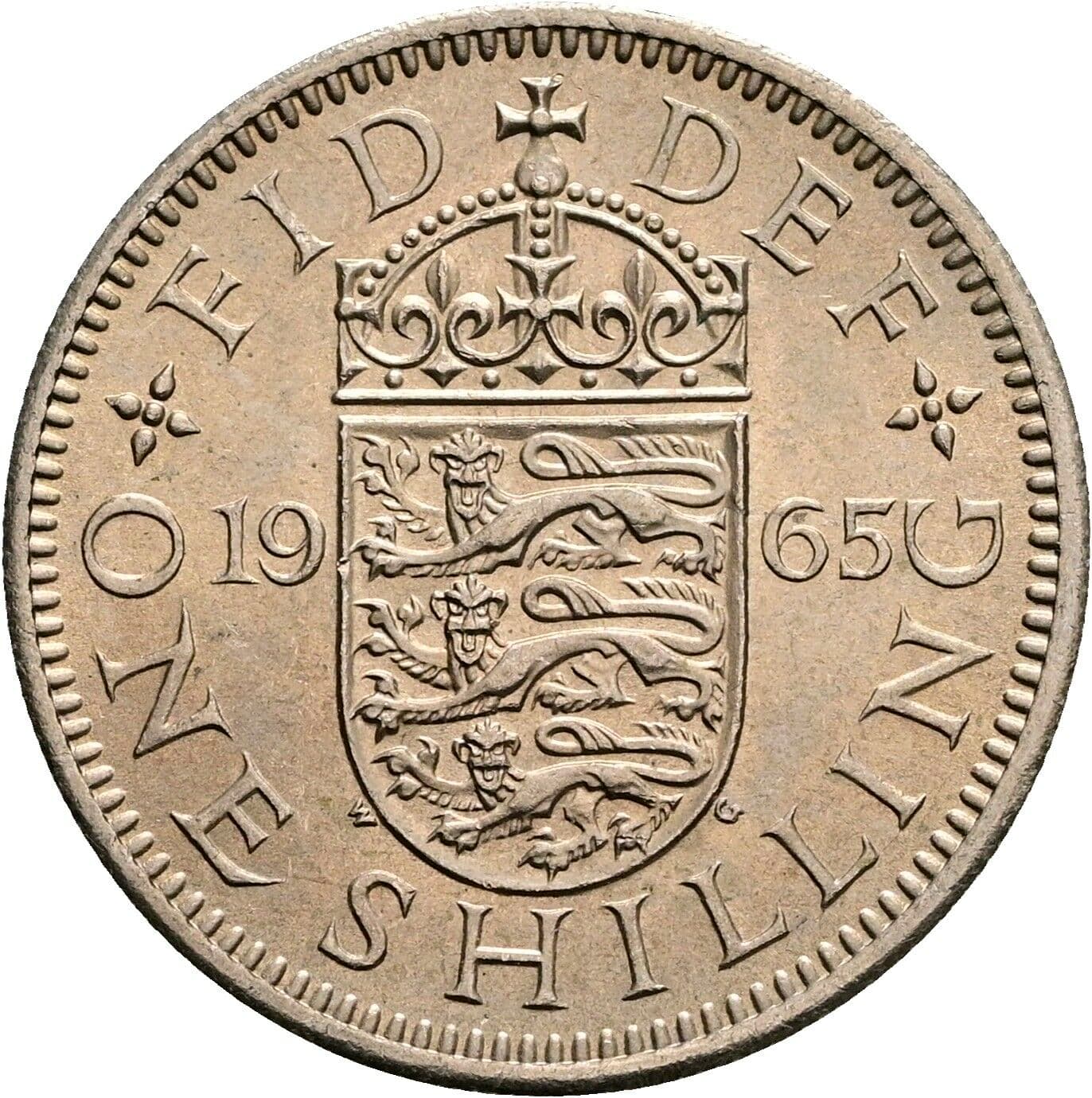 1 Shilling Elisabeth II. 1952-2022 1965 – Rückseite