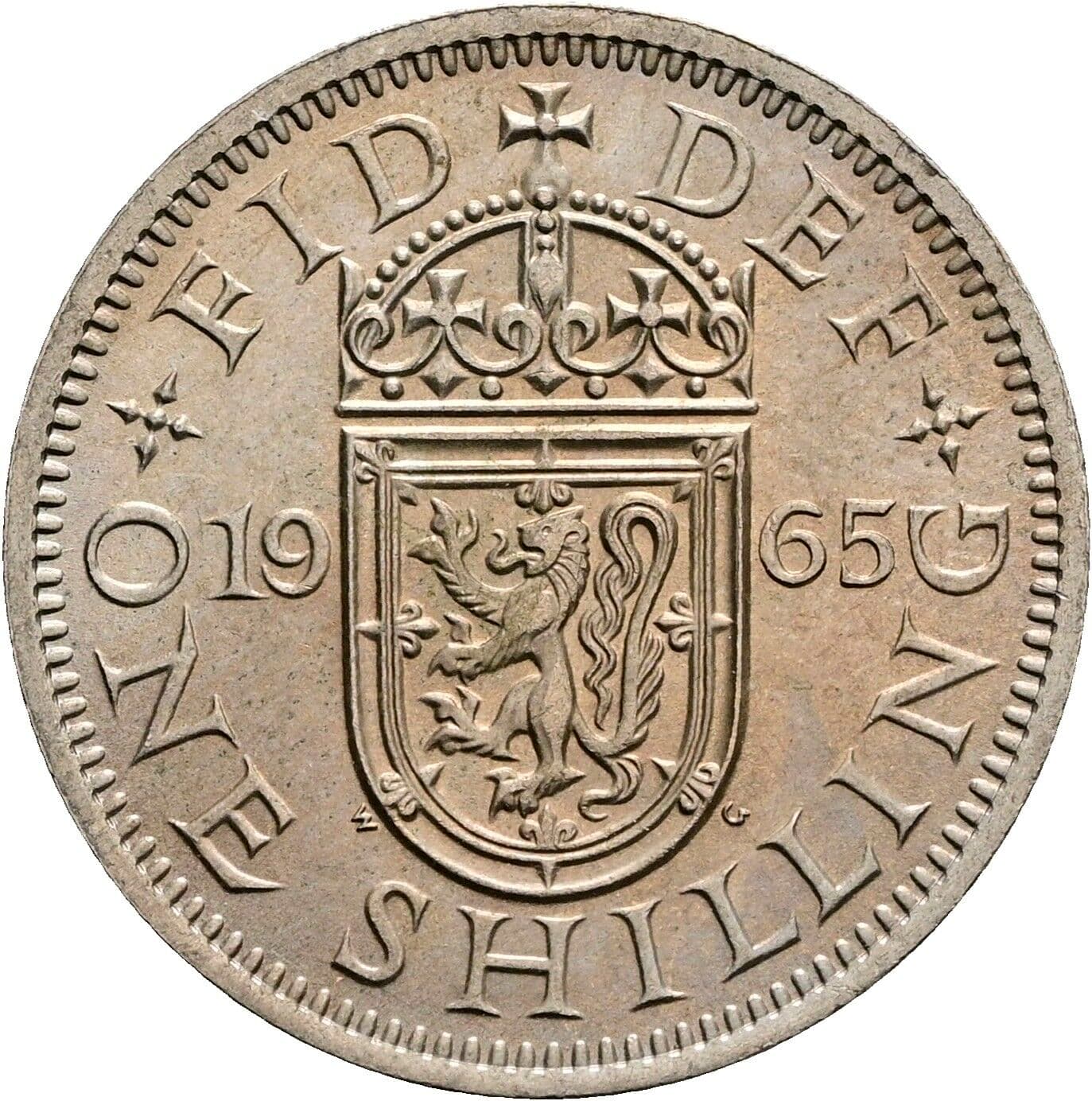 1 Shilling Elisabeth II. 1952-2022 1965 – Rückseite