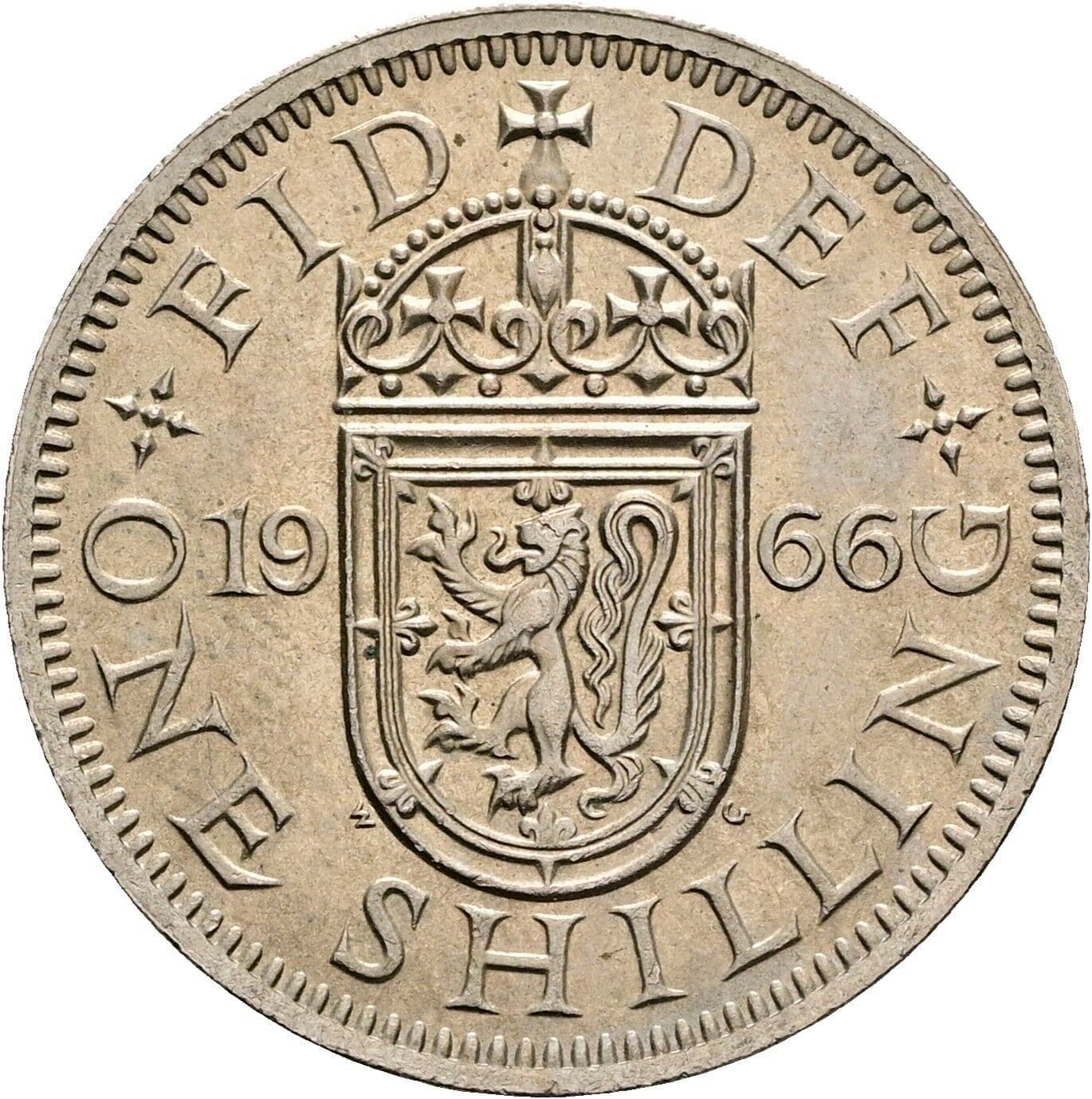1 Shilling Elisabeth II. 1952-2022 1966 – Rückseite