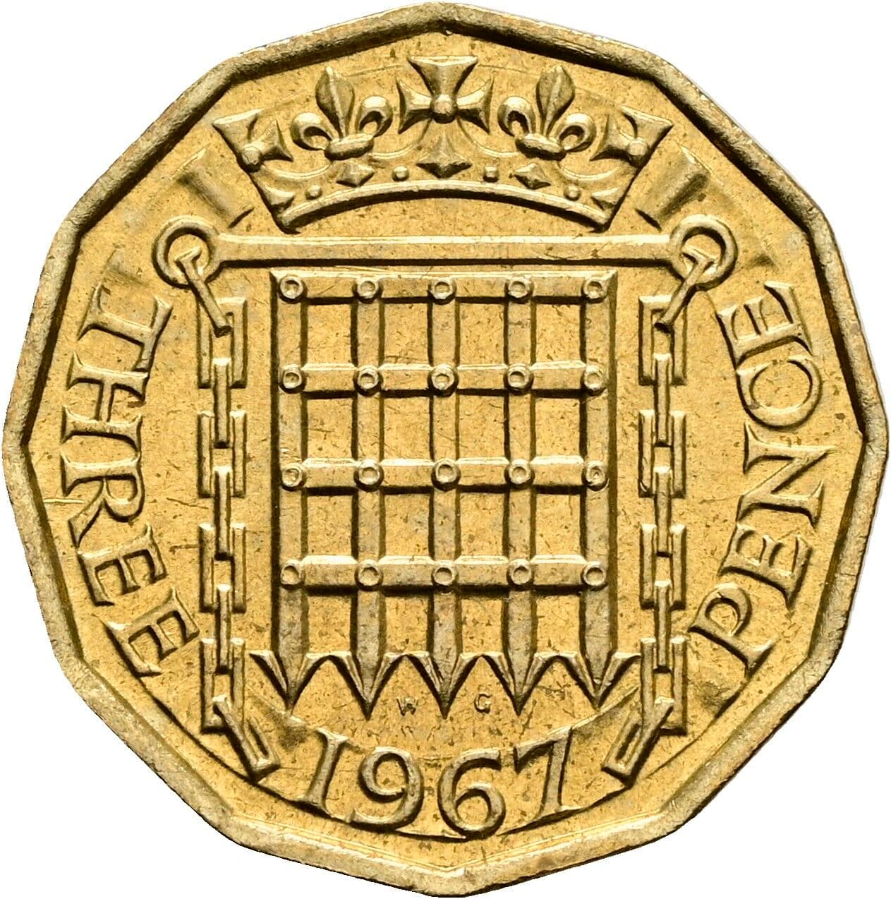3 Pence Elisabeth II. 1952-2022 1967 – Rückseite
