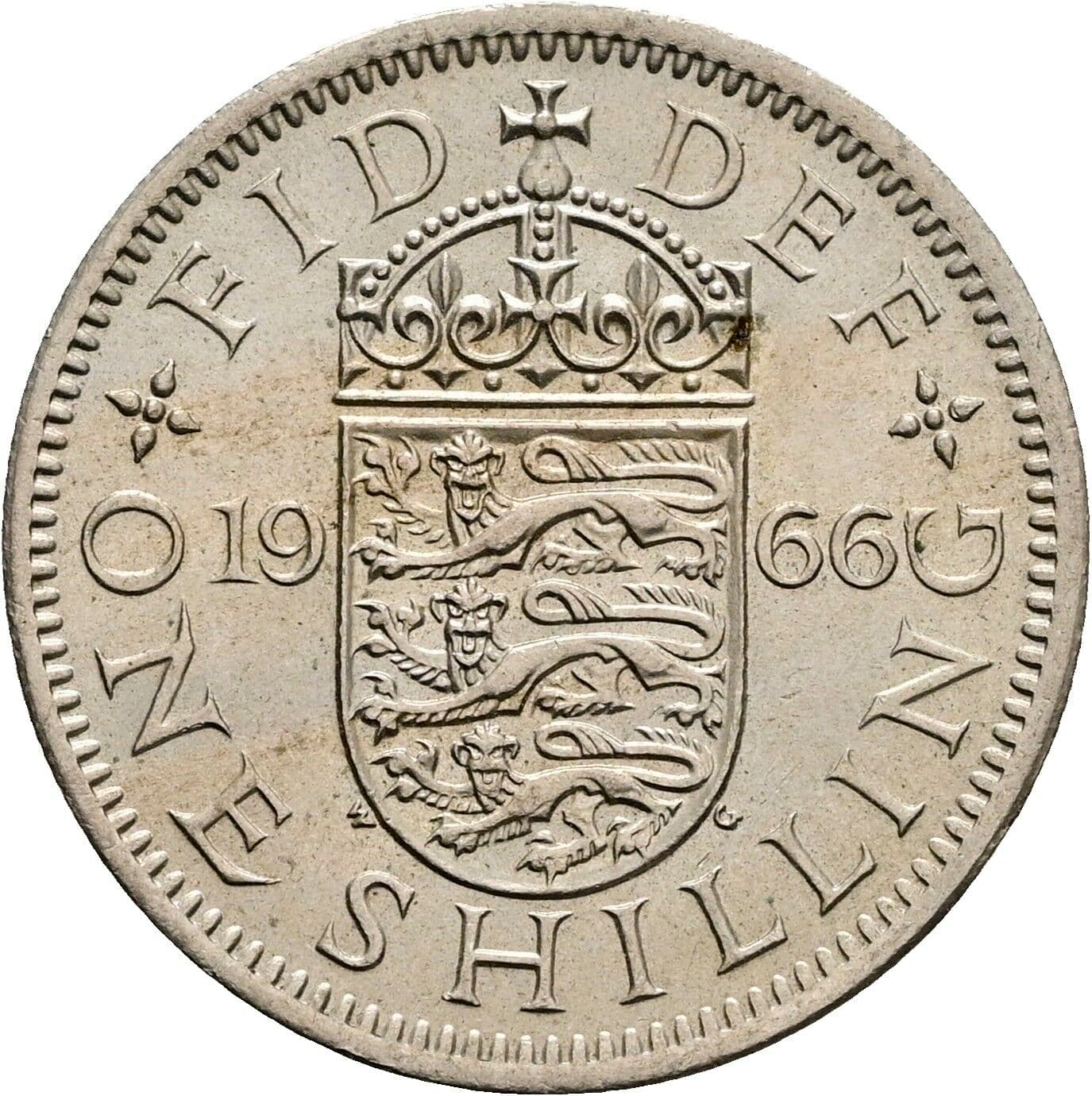 1 Shilling Elisabeth II. 1952-2022 1966 – Rückseite
