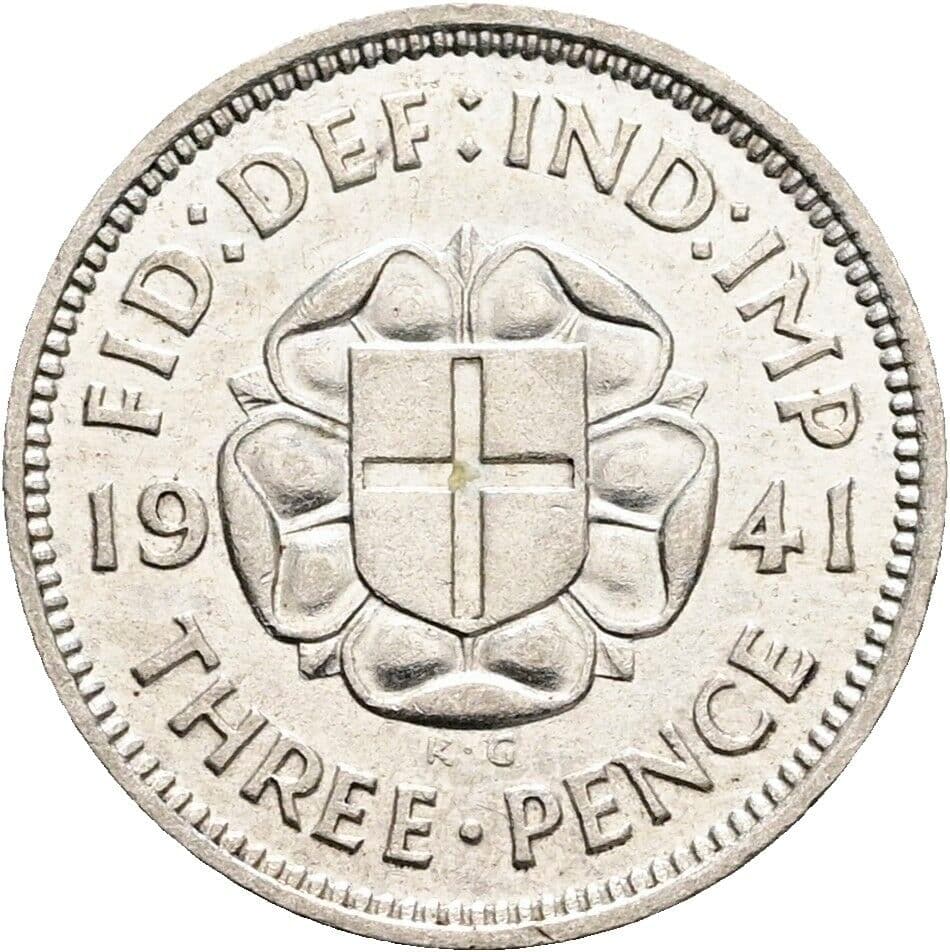 3 Pence George VI. 1936-1952 1941 – Rückseite