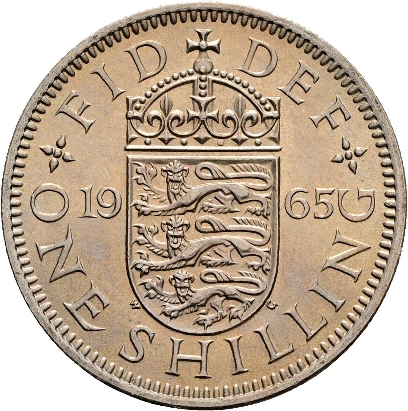 1 Shilling Elisabeth II. 1952-2022 1965 – Rückseite