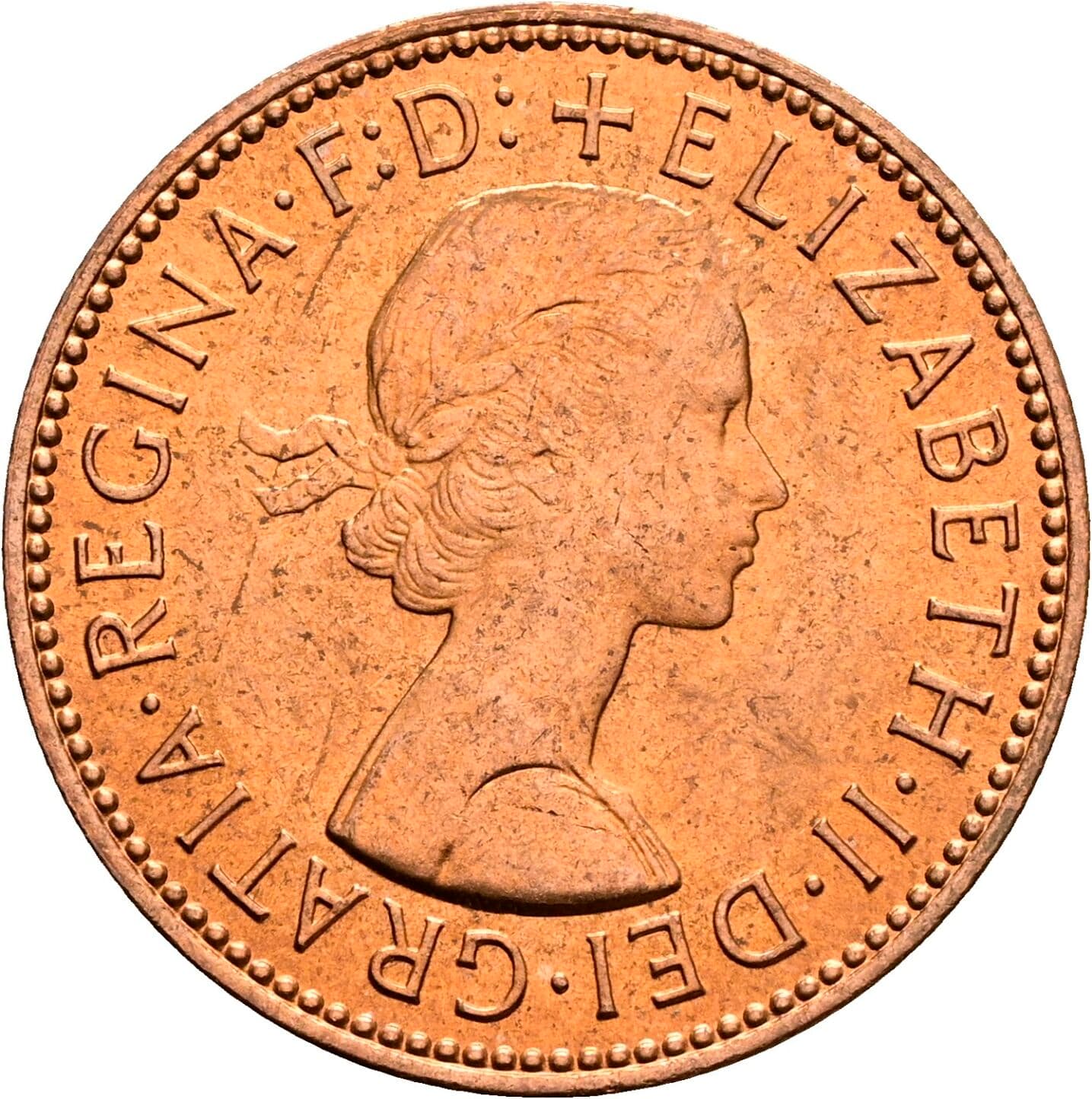 Half Penny Elisabeth II. 1952-2022 1967 – Vorderseite
