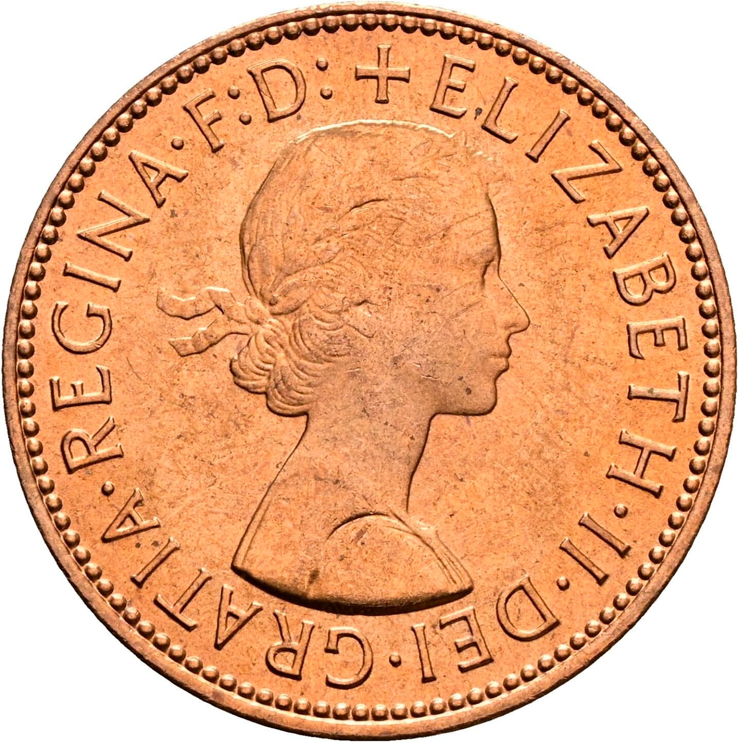 Half Penny Elisabeth II. 1952-2022 1967 – Vorderseite