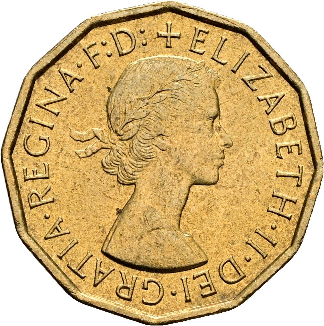 3 Pence Elisabeth II. 1952-2022 1967 – Vorderseite