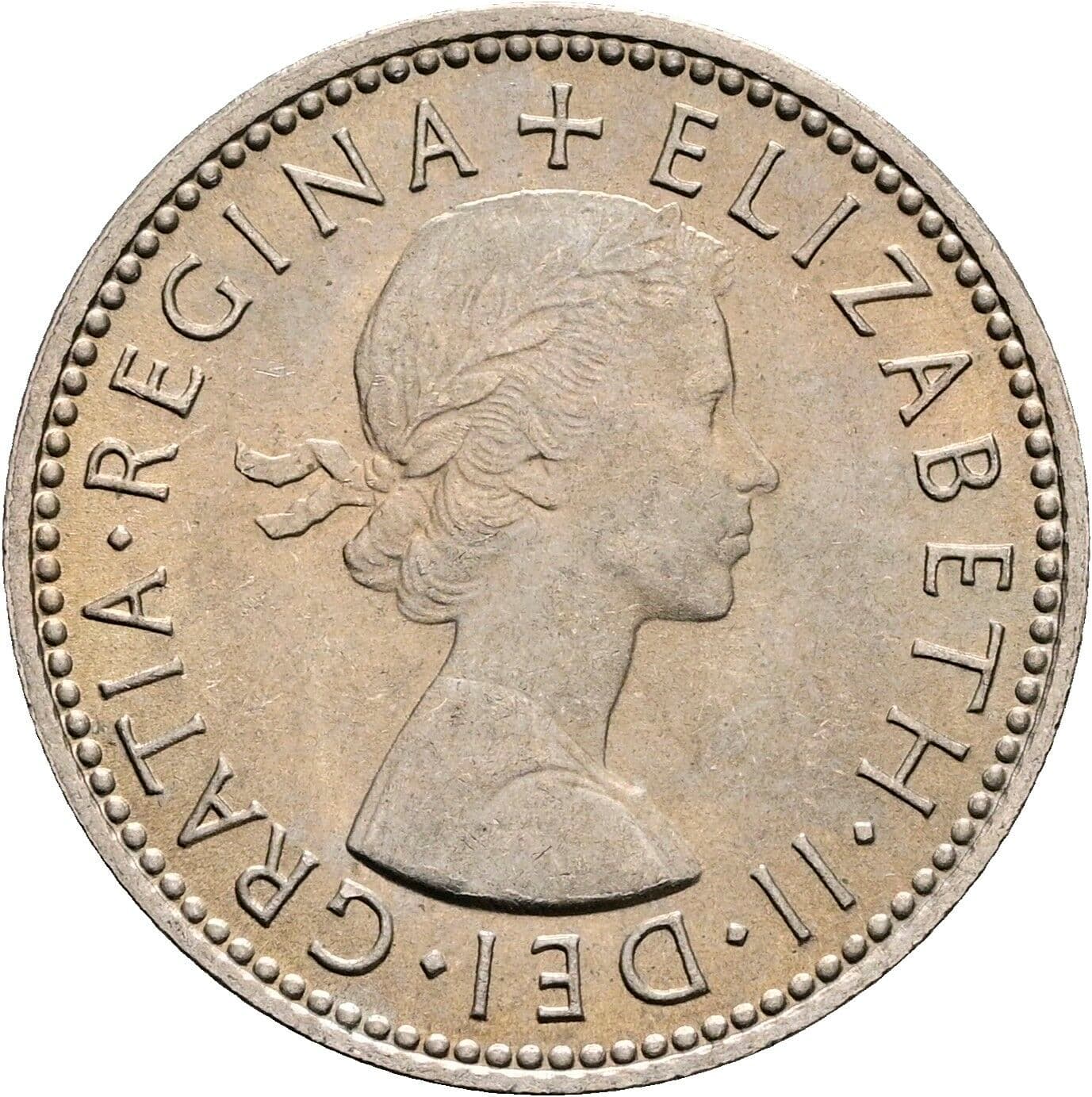 1 Shilling Elisabeth II. 1952-2022 1964 – Vorderseite