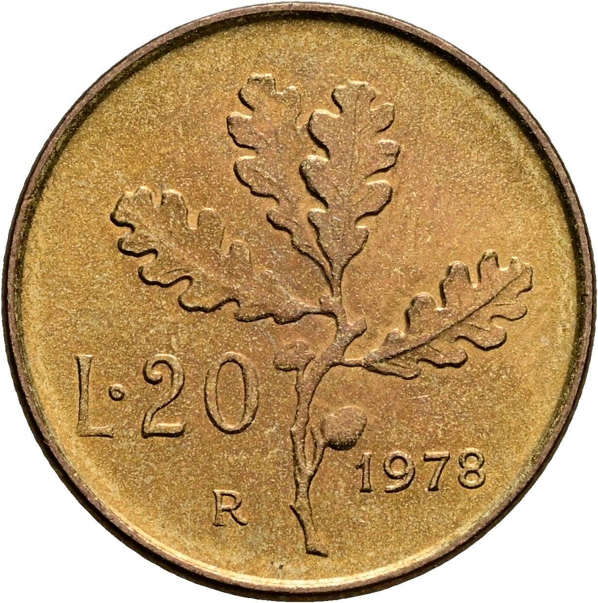 20 Lire 1978 – Rückseite