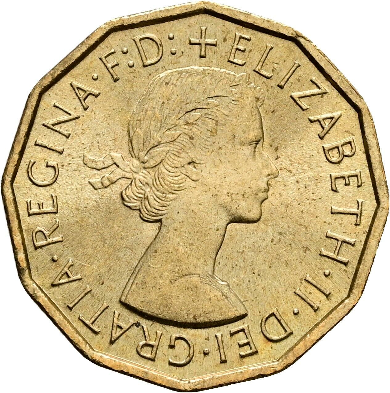3 Pence Elisabeth II. 1952-2022 1967 – Vorderseite