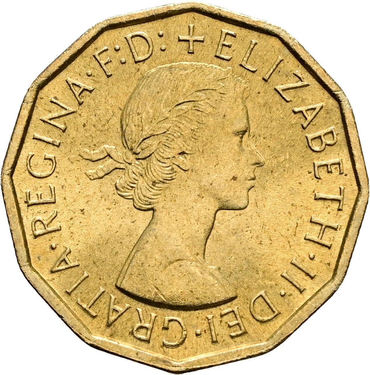 3 Pence Elisabeth II. 1952-2022 1967 – Vorderseite
