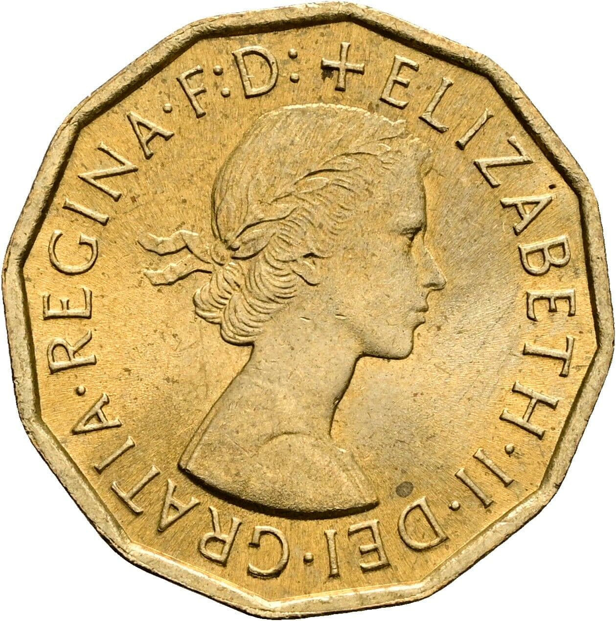 3 Pence Elisabeth II. 1952-2022 1967 – Vorderseite