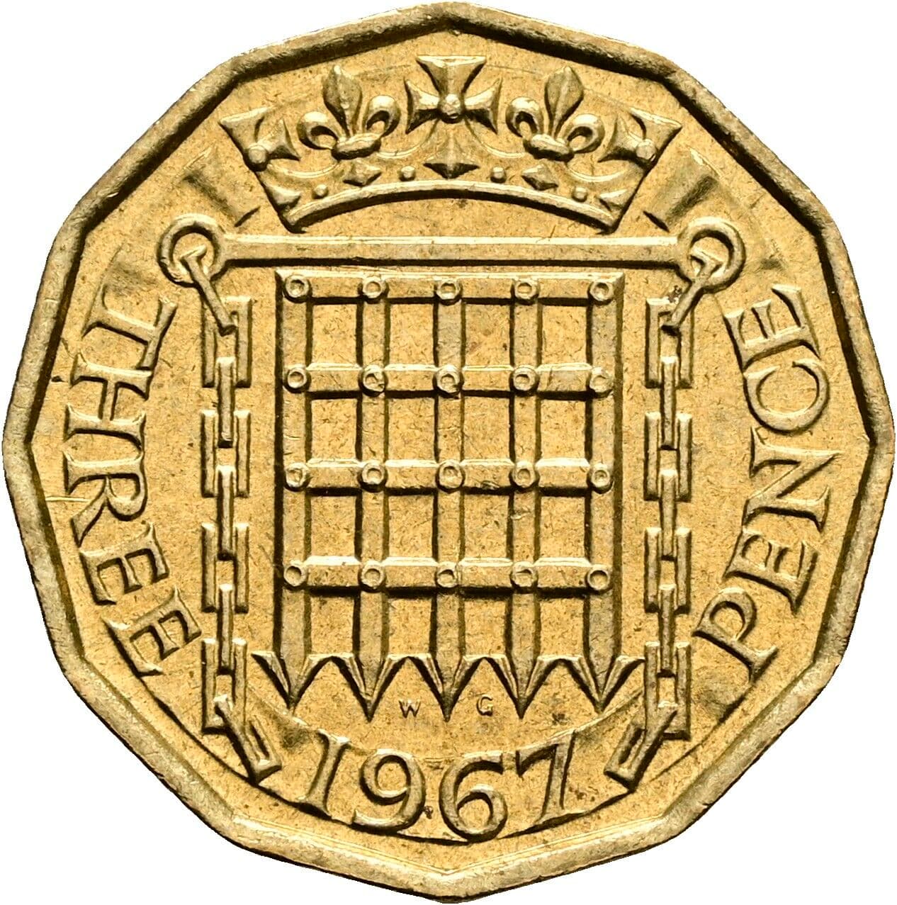 3 Pence Elisabeth II. 1952-2022 1967 – Rückseite