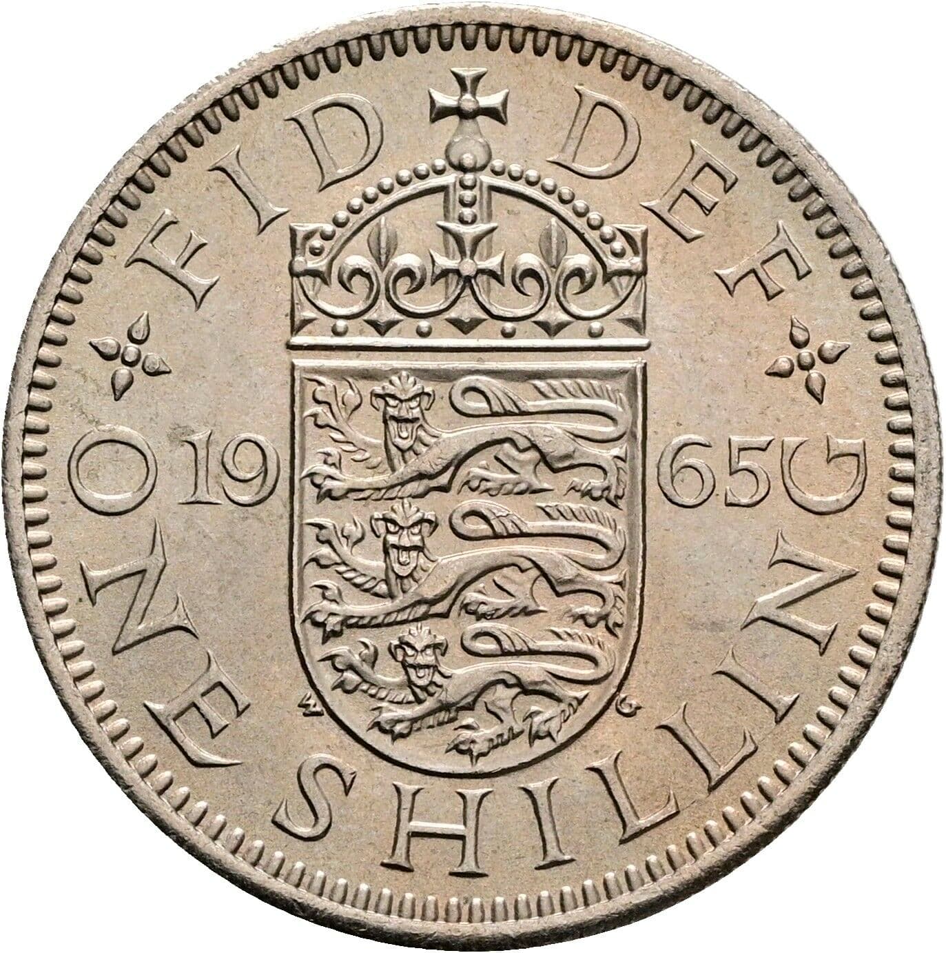 1 Shilling Elisabeth II. 1952-2022 1965 – Rückseite