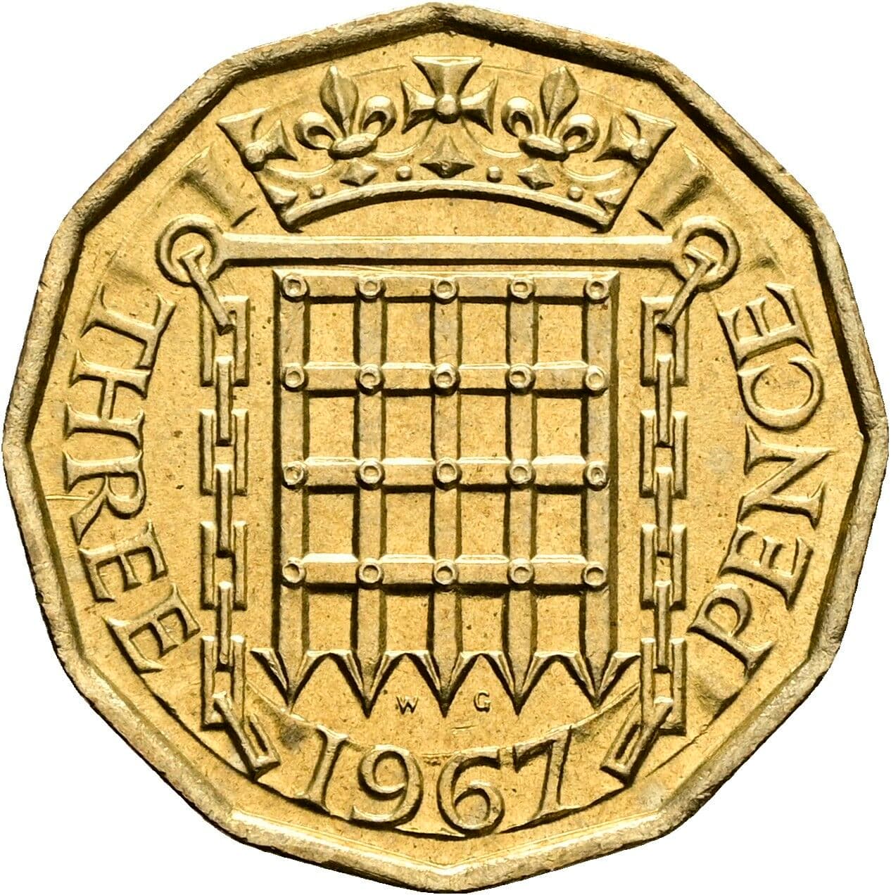 3 Pence Elisabeth II. 1952-2022 1967 – Rückseite