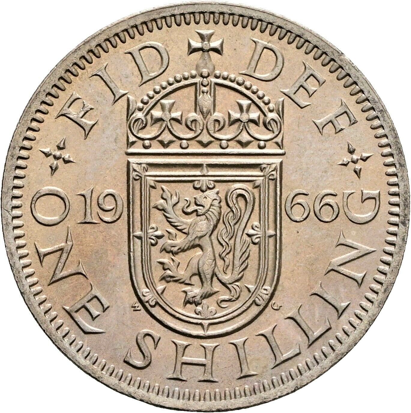 1 Shilling Elisabeth II. 1952-2022 1966 – Rückseite