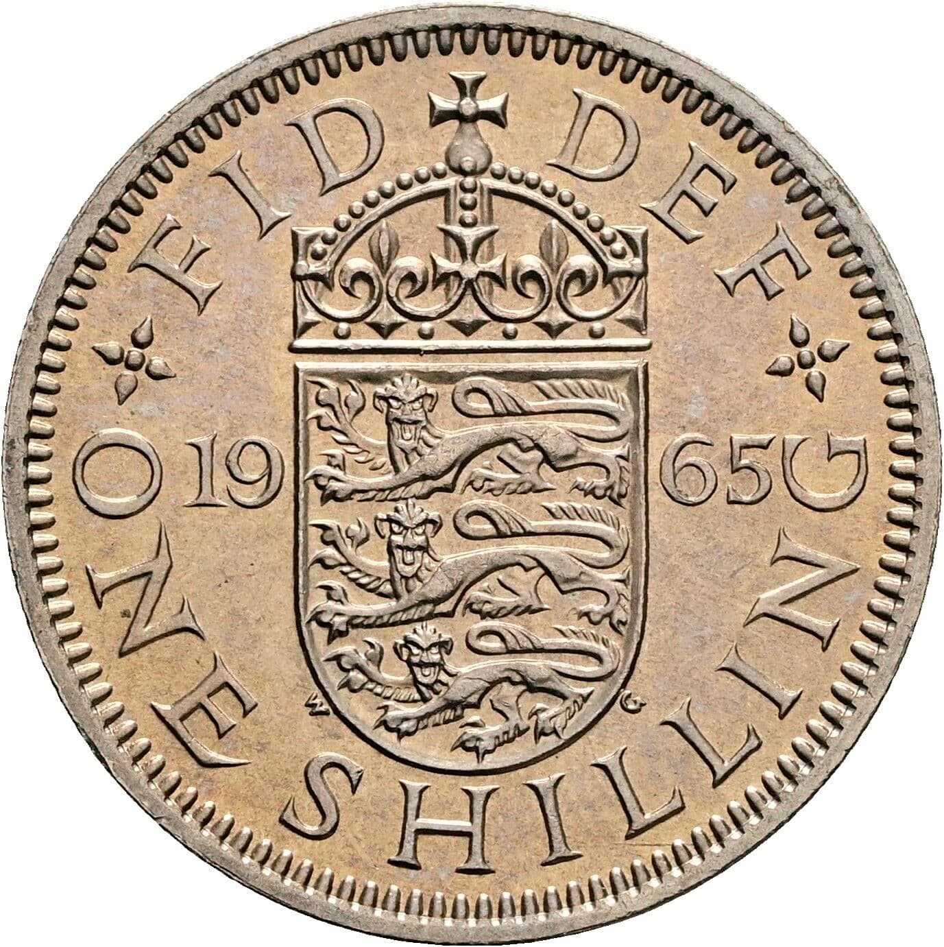 1 Shilling Elisabeth II. 1952-2022 1965 – Rückseite