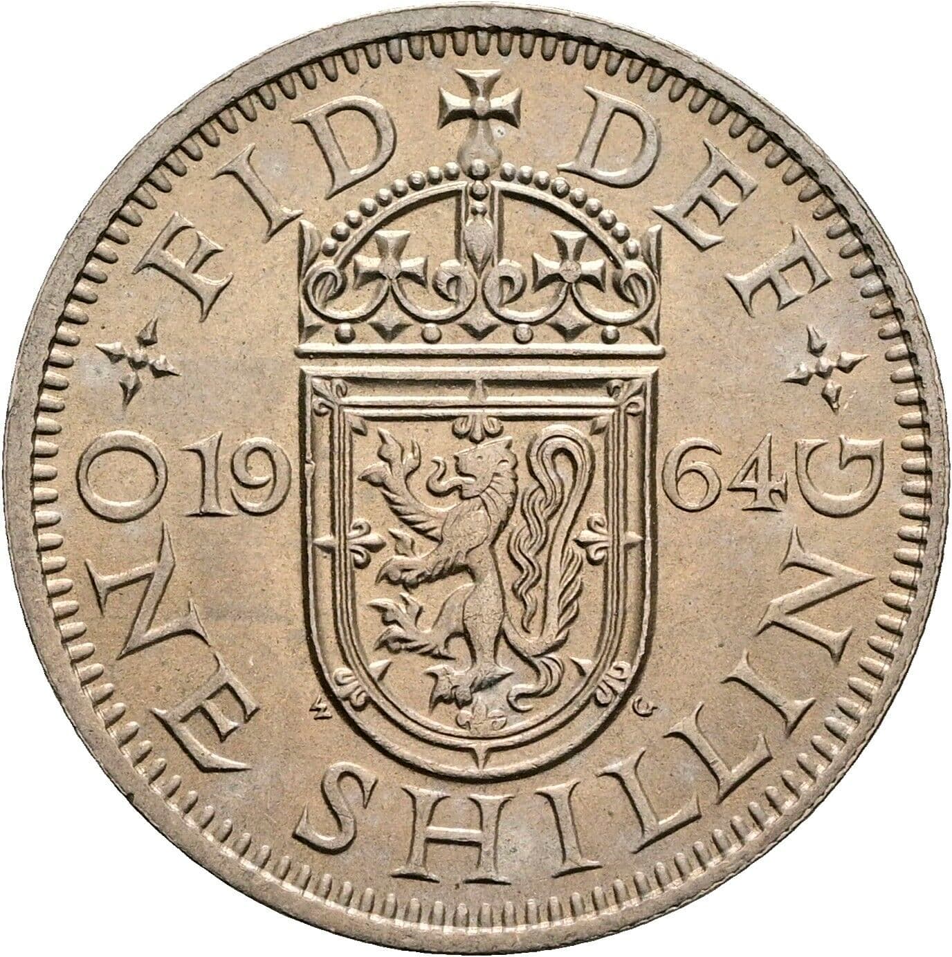 1 Shilling Elisabeth II. 1952-2022 1964 – Rückseite