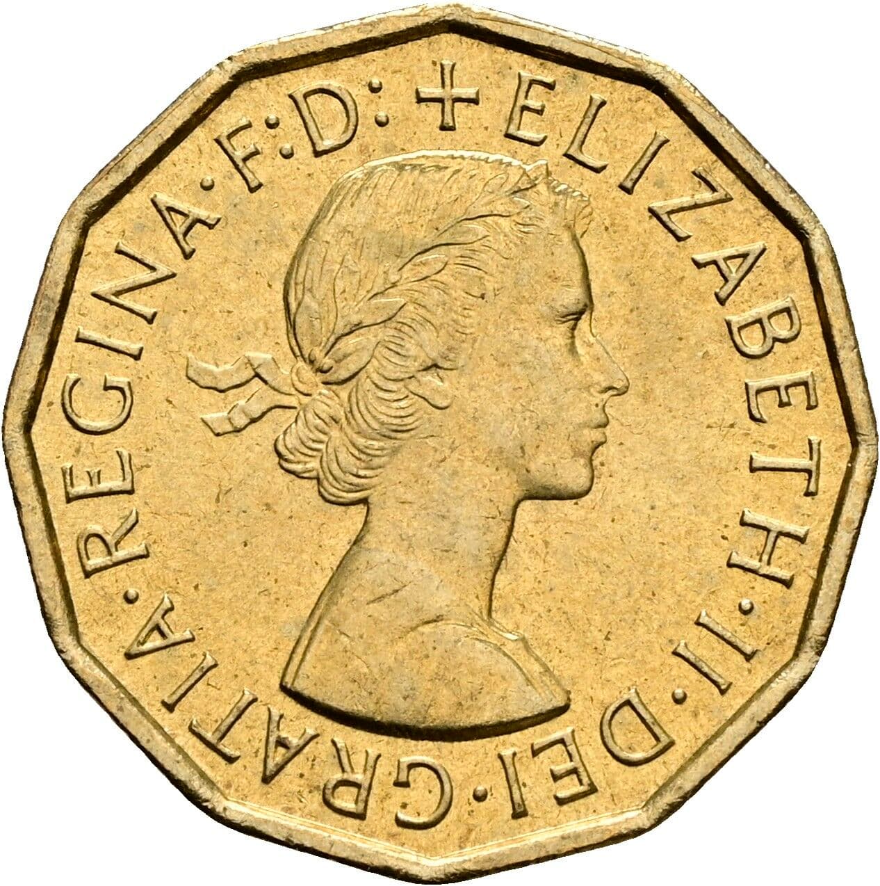 3 Pence Elisabeth II. 1952-2022 1967 – Vorderseite