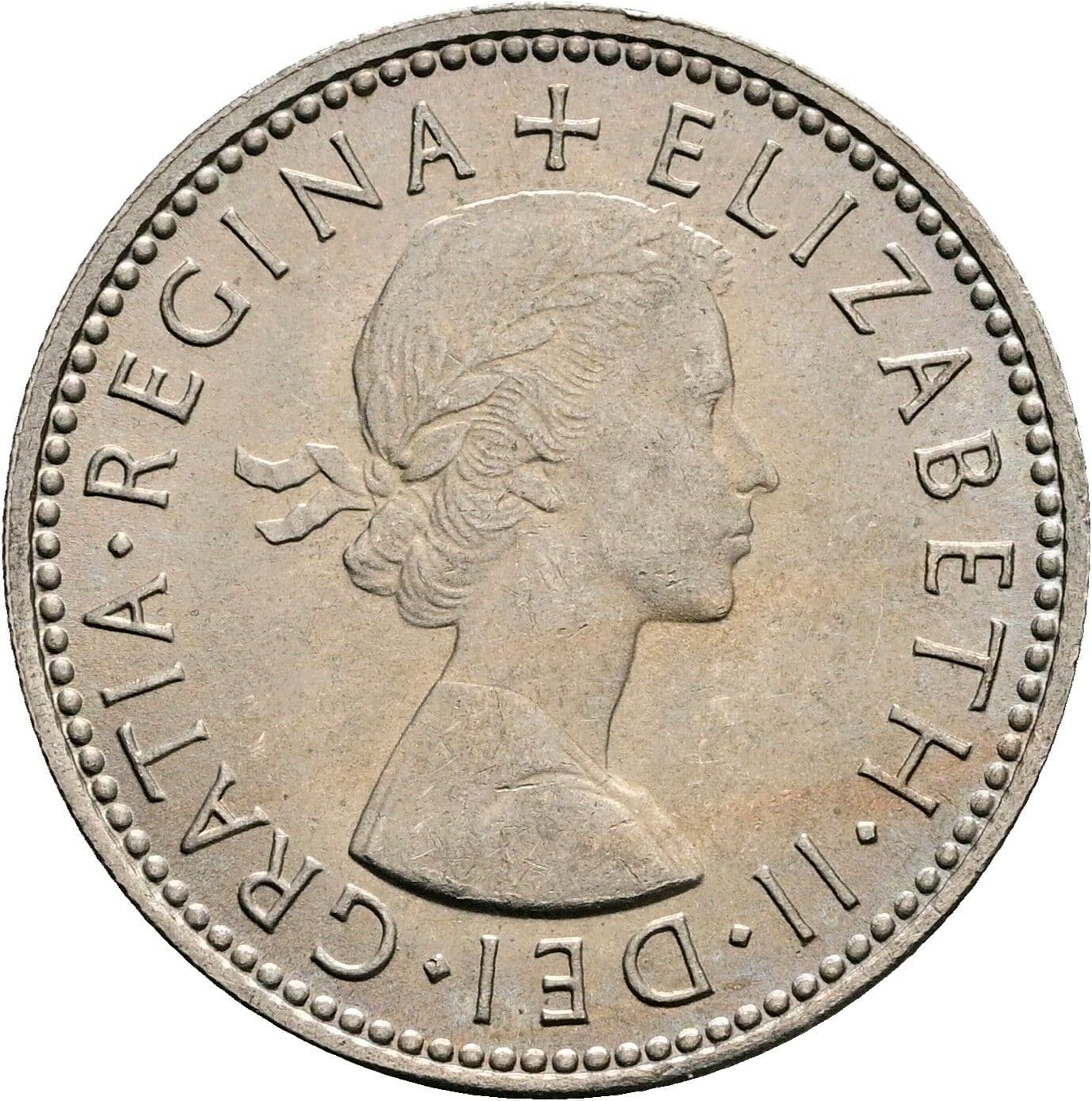 1 Shilling Elisabeth II. 1952-2022 1964 – Vorderseite