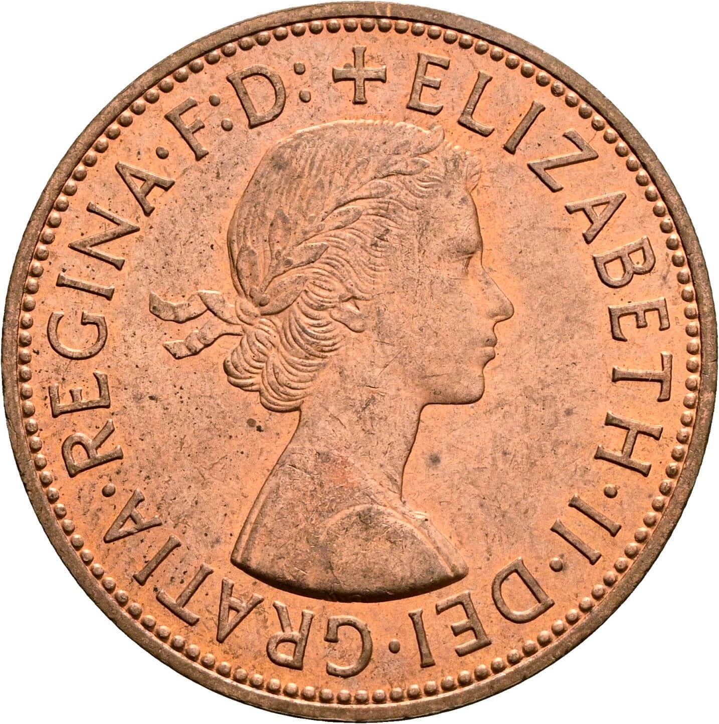 1 Penny Elisabeth II. 1952-2022 1966 – Vorderseite