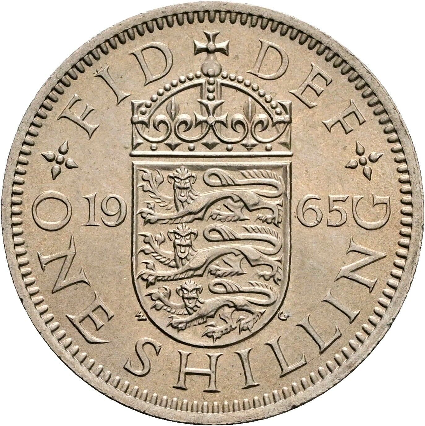1 Shilling Elisabeth II. 1952-2022 1965 – Rückseite