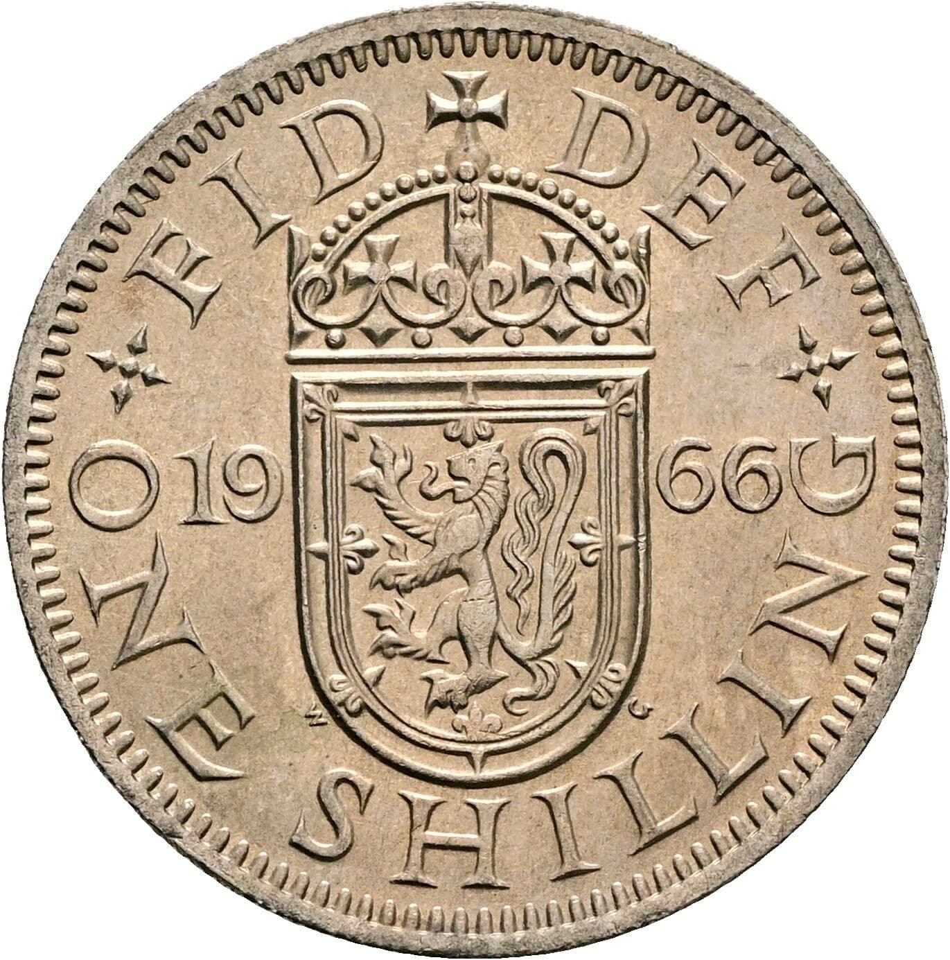 1 Shilling Elisabeth II. 1952-2022 1966 – Rückseite