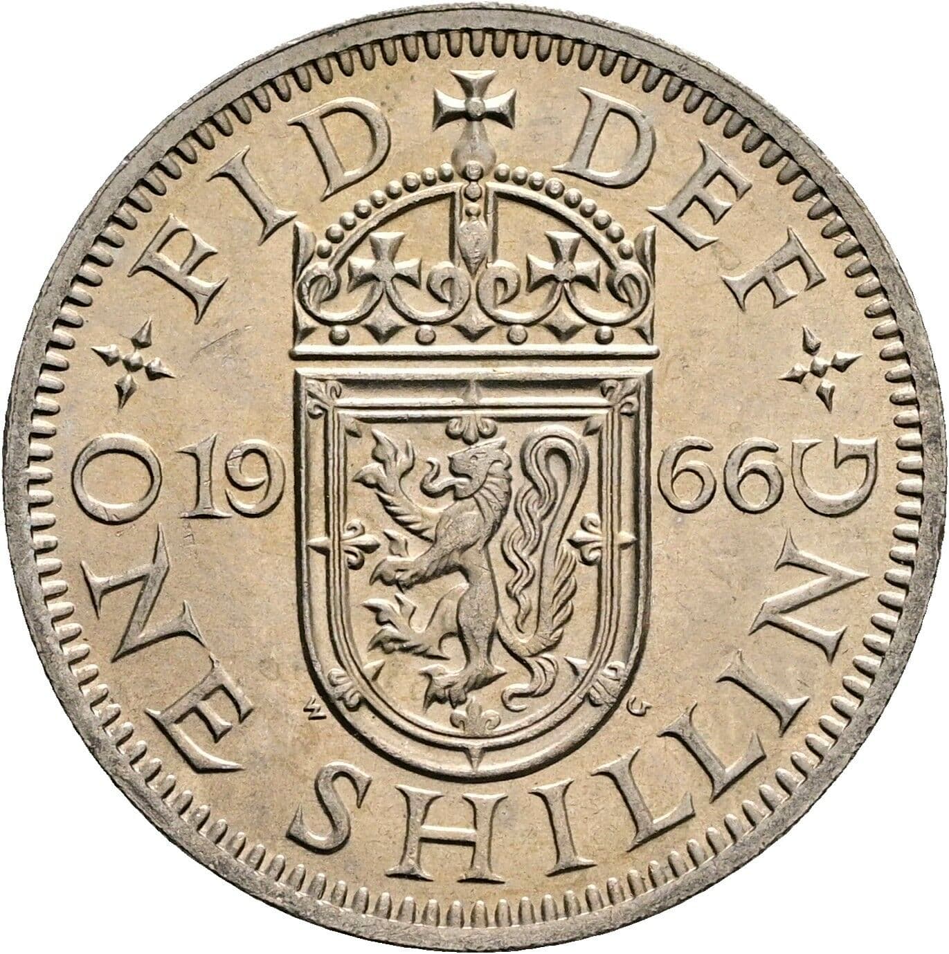 1 Shilling Elisabeth II. 1952-2022 1966 – Rückseite
