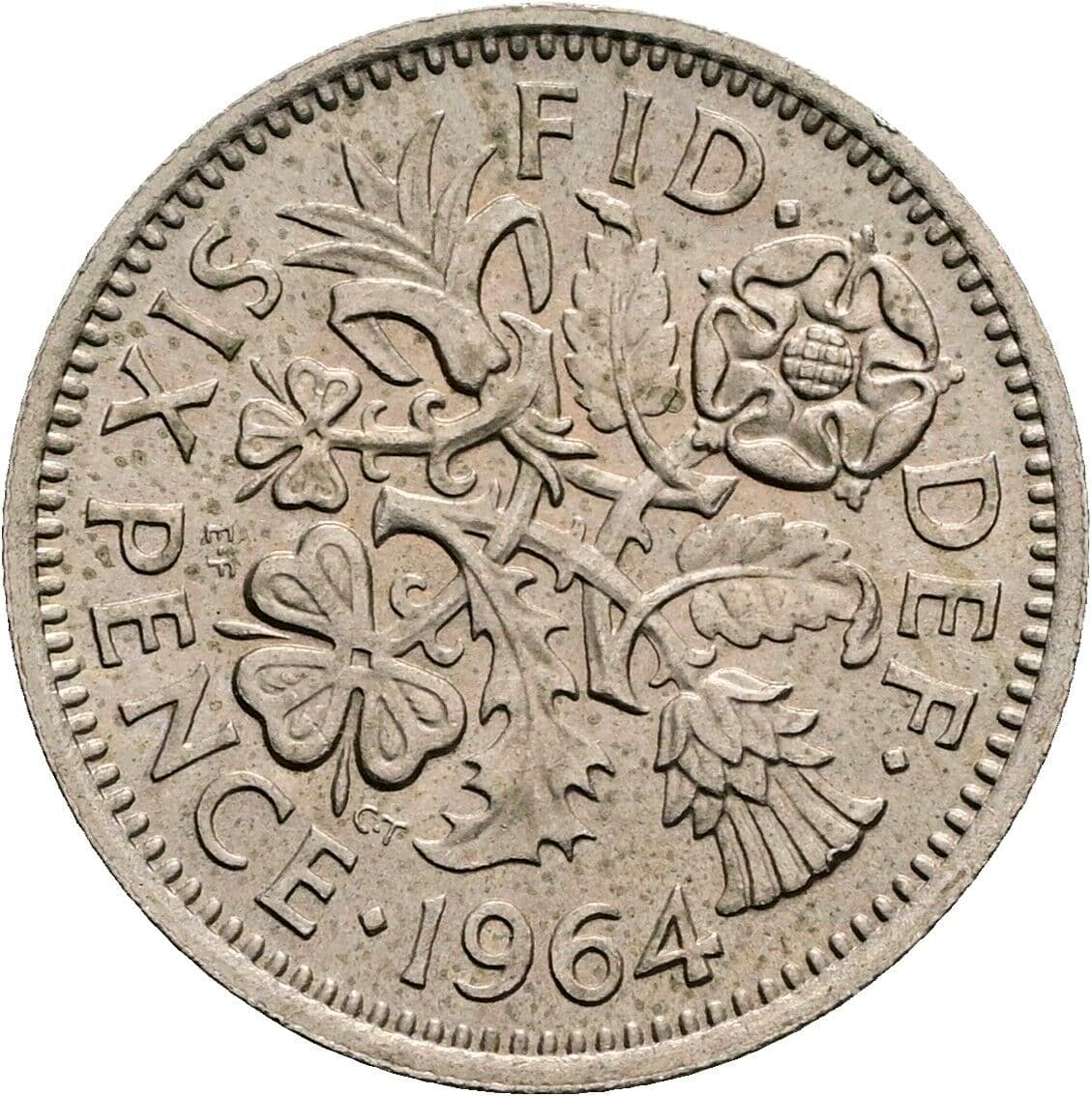 6 Pence Elisabeth II. 1952-2022 1964 – Rückseite