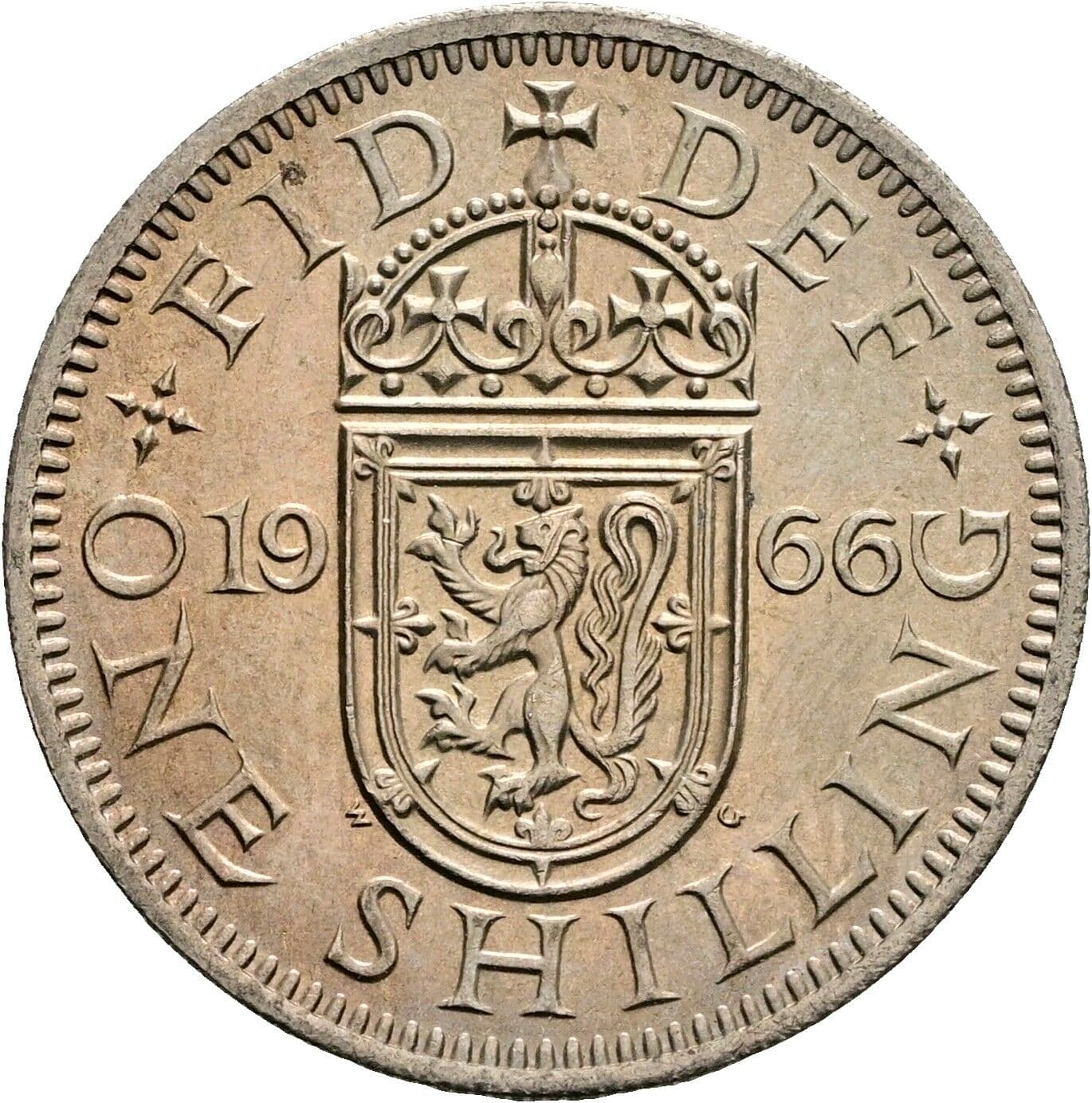 1 Shilling Elisabeth II. 1952-2022 1966 – Rückseite