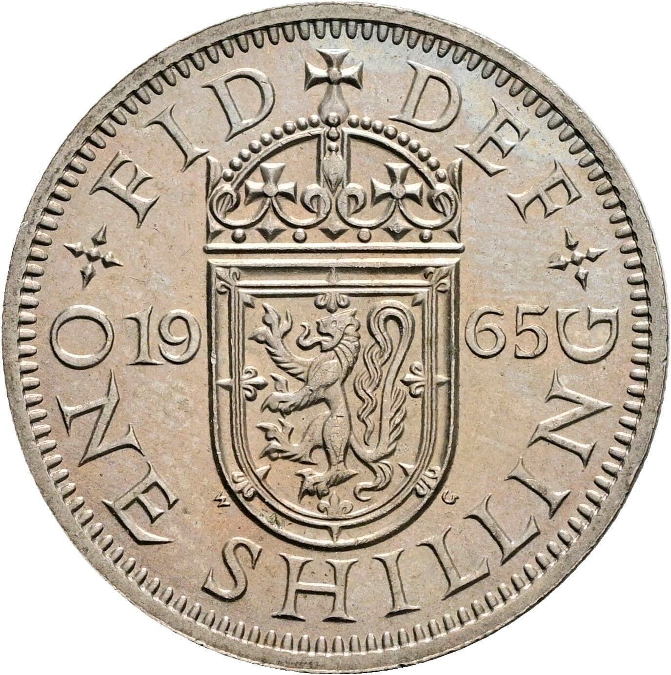 1 Shilling Elisabeth II. 1952-2022 1965 – Rückseite