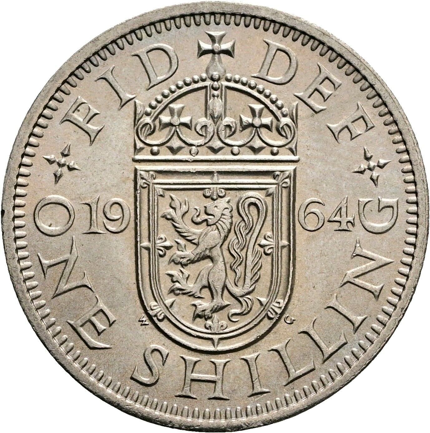 1 Shilling Elisabeth II. 1952-2022 1964 – Rückseite