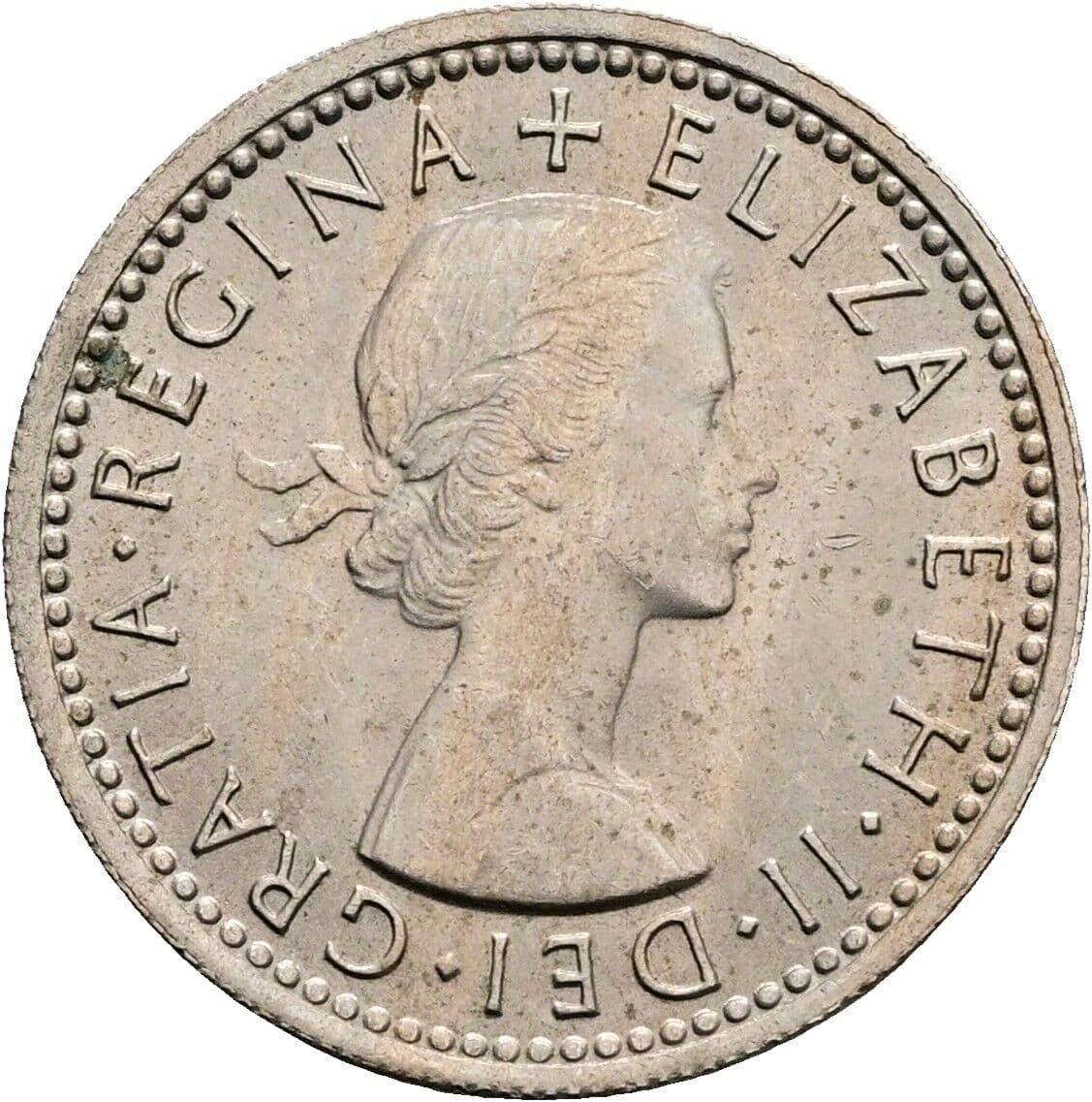6 Pence Elisabeth II. 1952-2022 1964 – Vorderseite