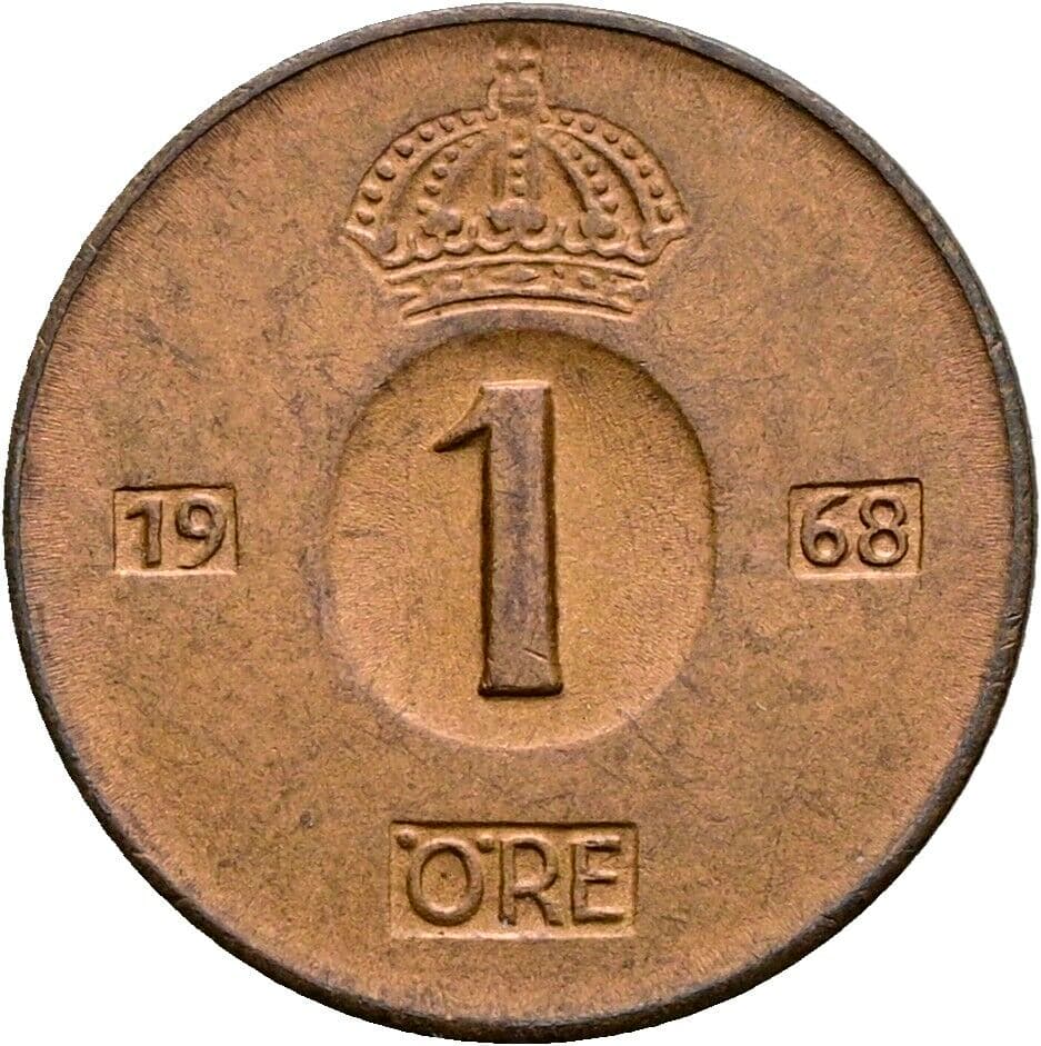 1 Öre Gustav VI. Adolf (1950-1973) 1968 – Vorderseite