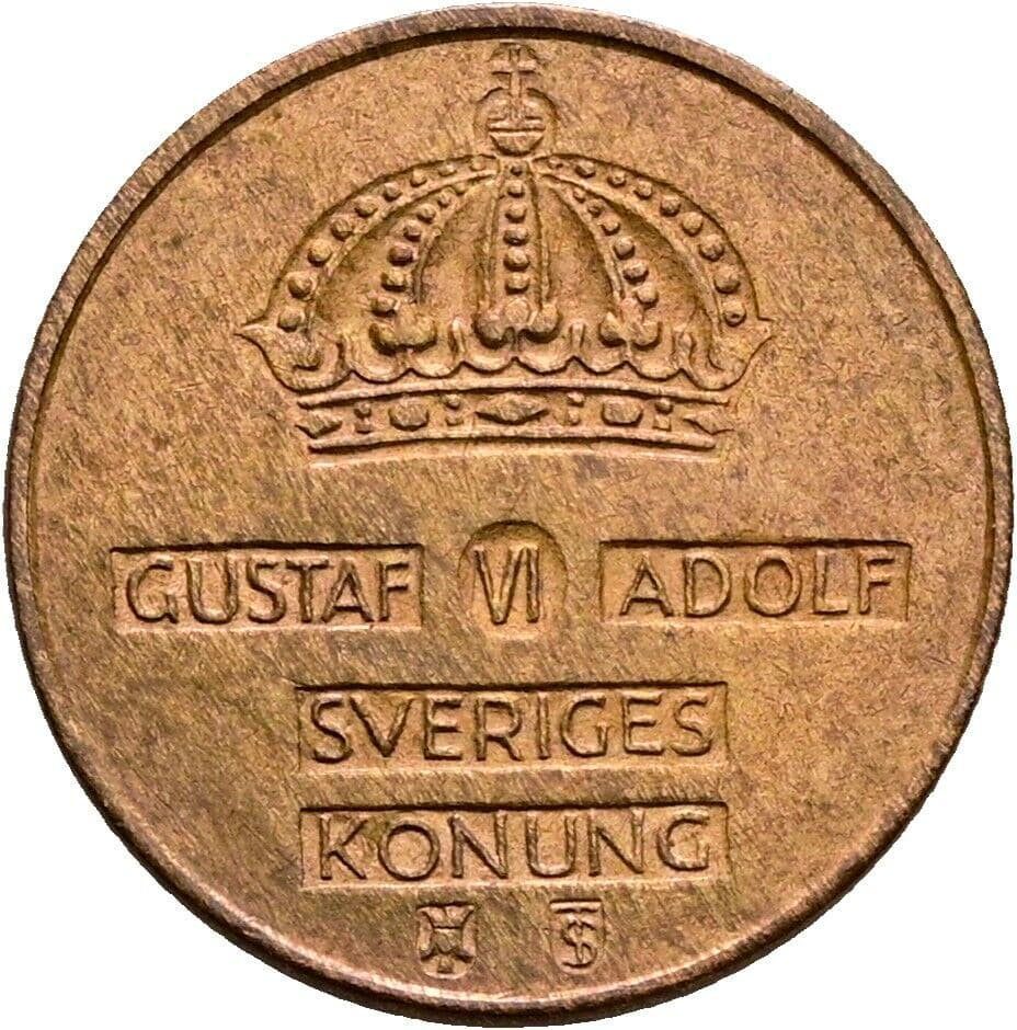 1 Öre Gustav VI. Adolf (1950-1973) 1952 – Rückseite