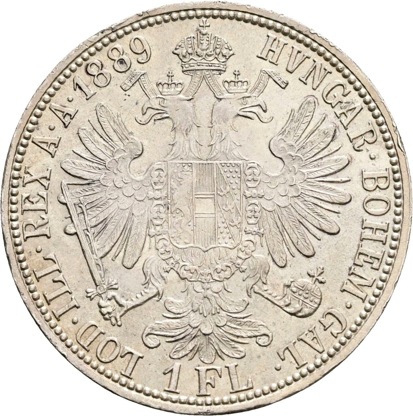 Gulden Franz Joseph I. 1848-1916 1889 Wien – Rückseite
