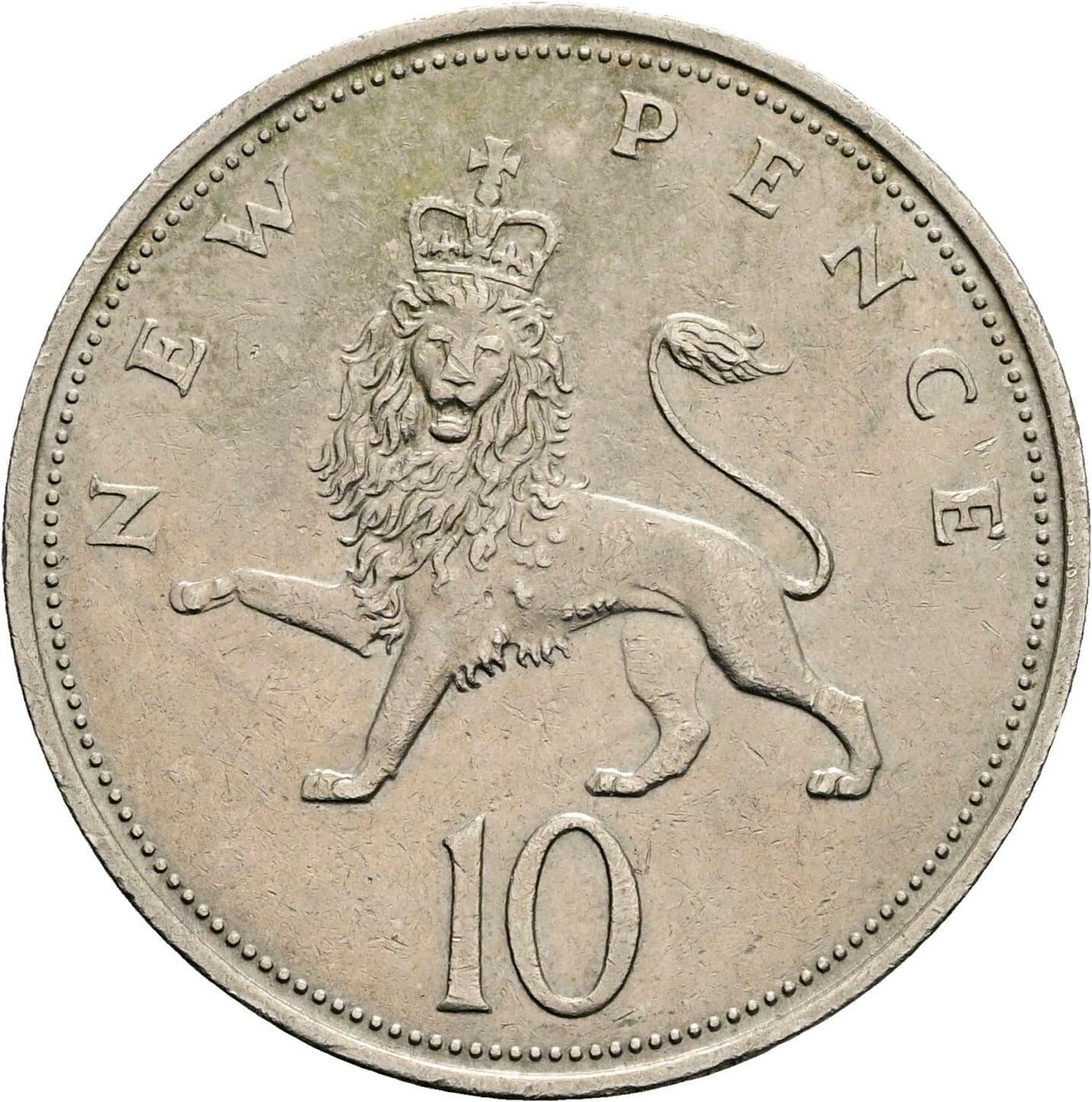 10 New Pence Elisabeth II. 1952-2022 1968 – Vorderseite