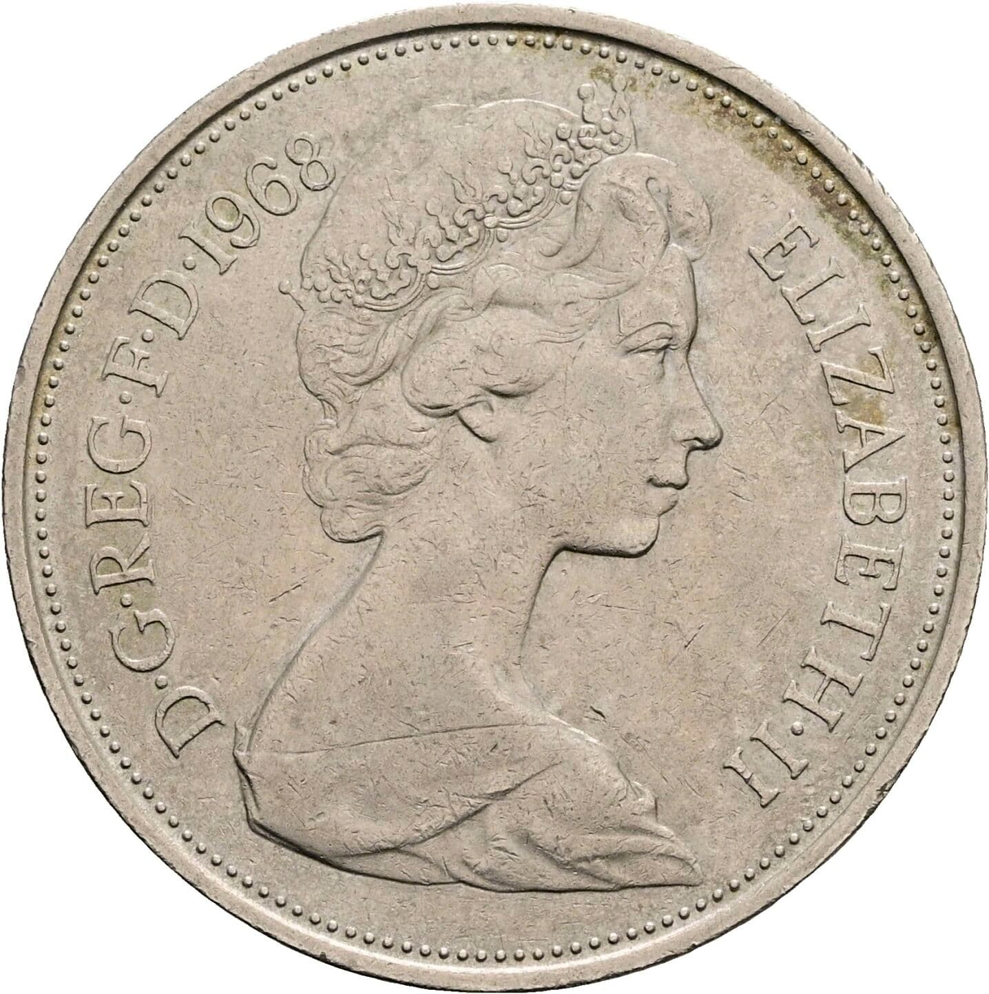 10 New Pence Elisabeth II. 1952-2022 1968 – Rückseite
