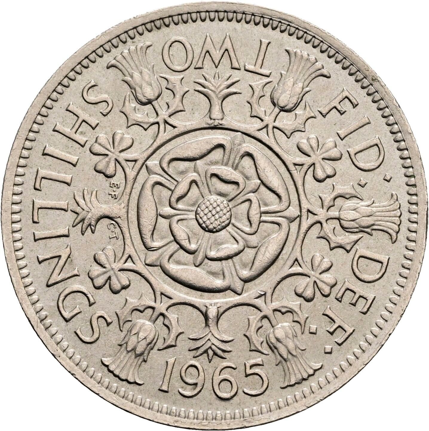 2 Shillings Elisabeth II. 1952-2022 1965 – Rückseite