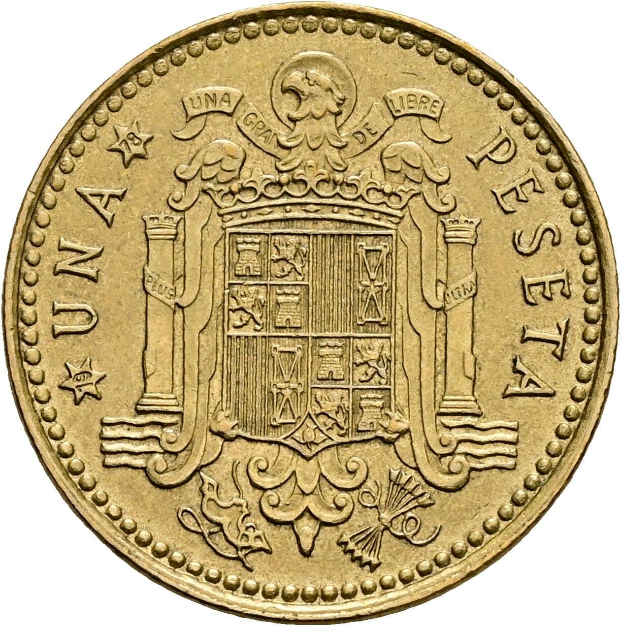 1 Peseta Juan Carlos (1975-2014) 1975 – Rückseite
