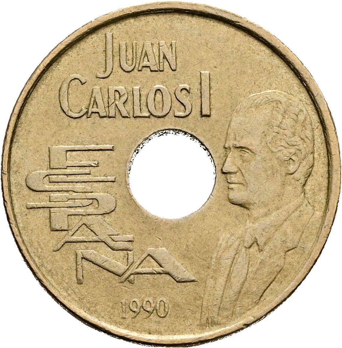 25 Pesetas Juan Carlos (1975-2014) 1990 – Vorderseite